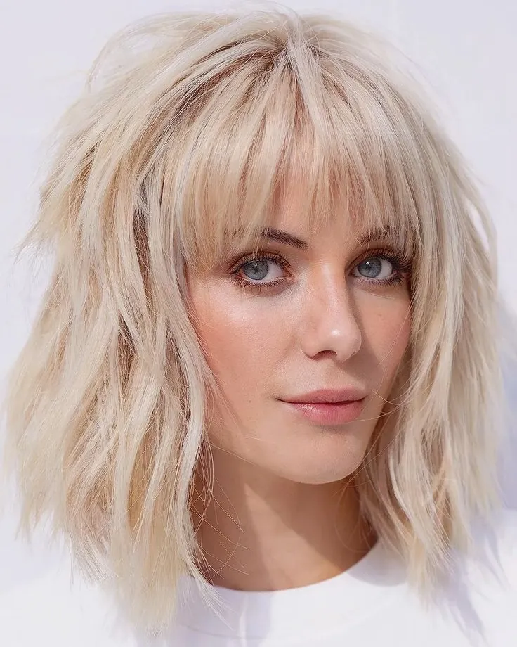 Shaggy Blonde Lob