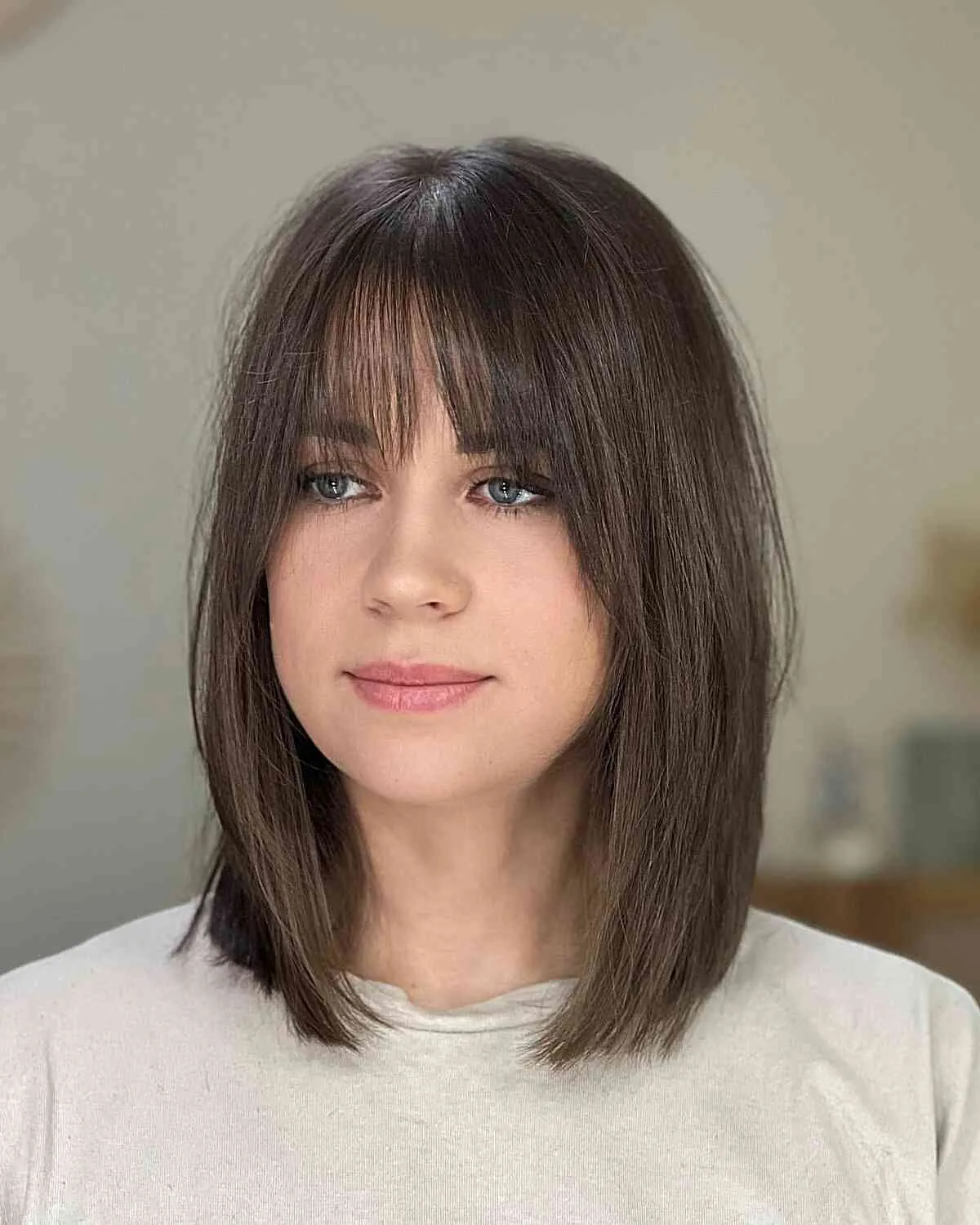 Blunt Fringe Lob