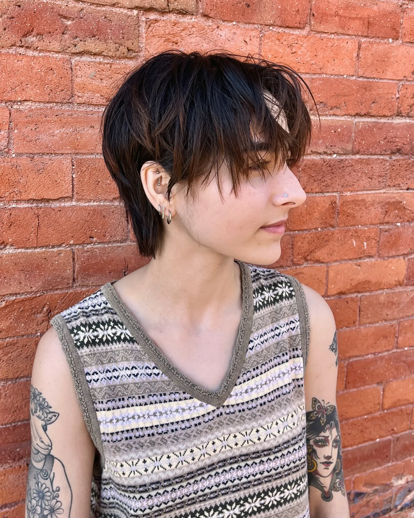 Shaggy long pixie with separated fringe