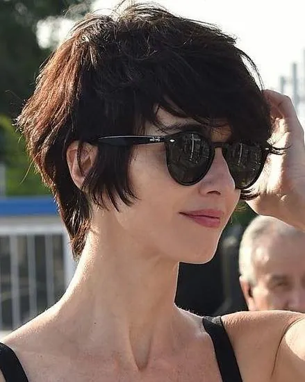 Shaggy dark long pixie with loose fringe