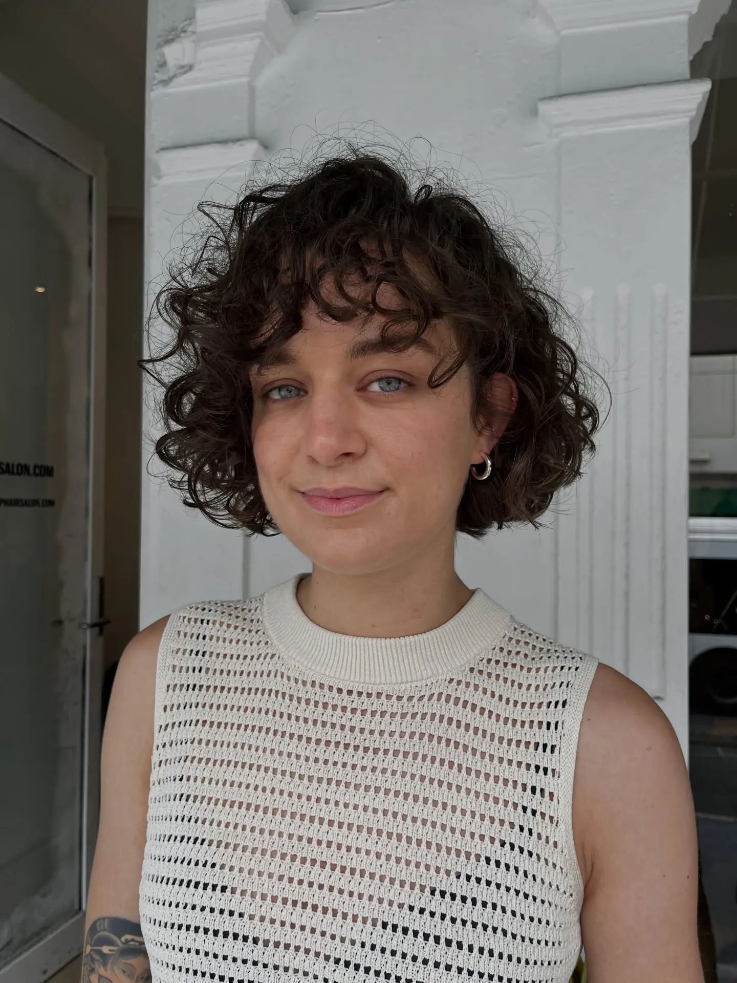 curly box bob haircut
