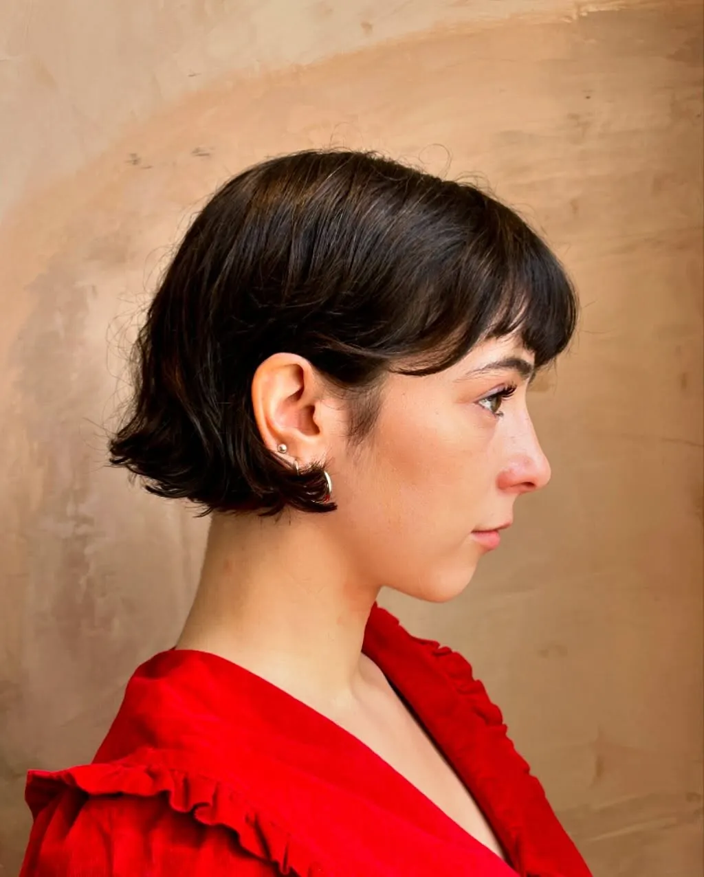 micro fringe bob haircut
