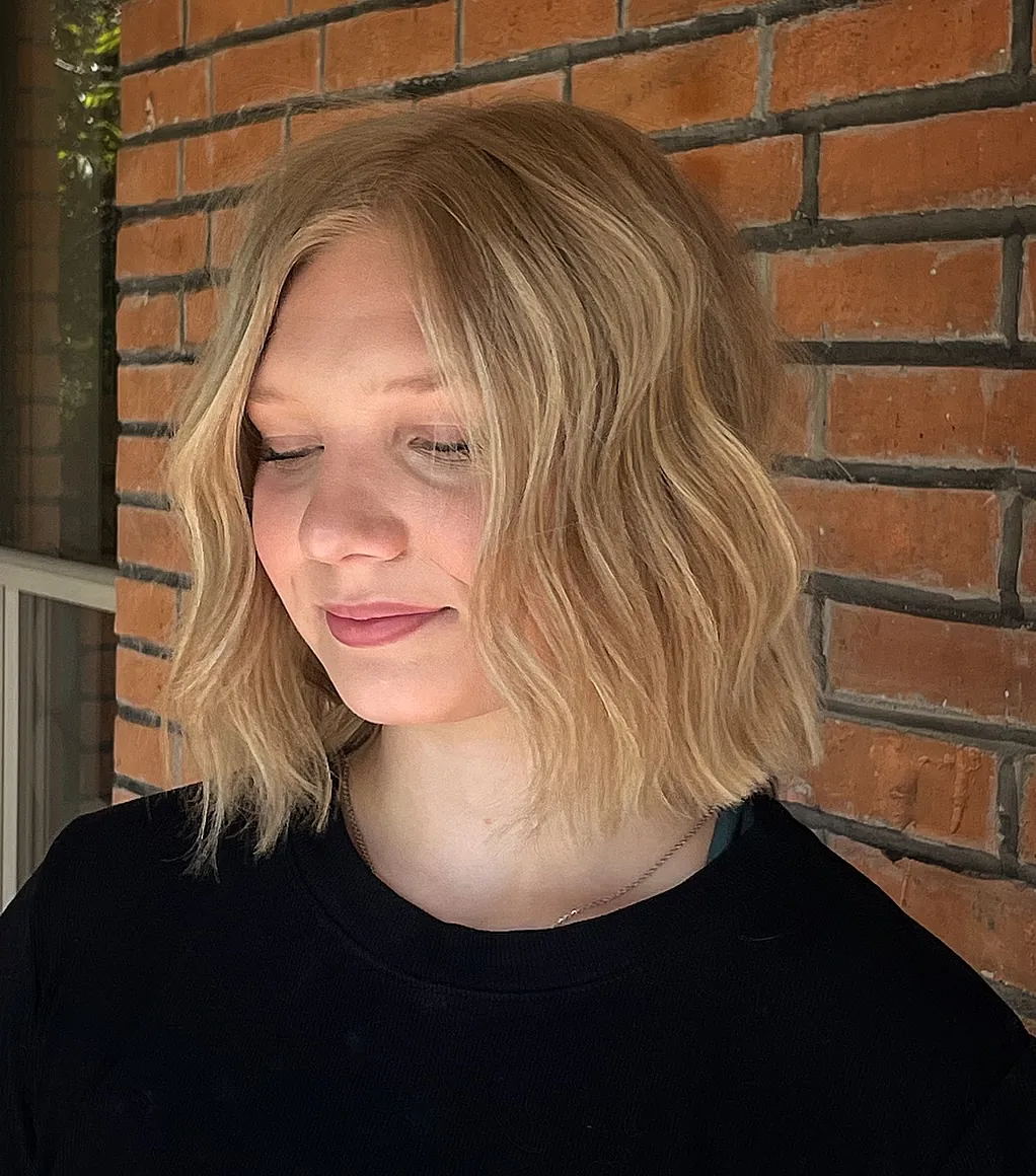 wavy blunt bob haircut
