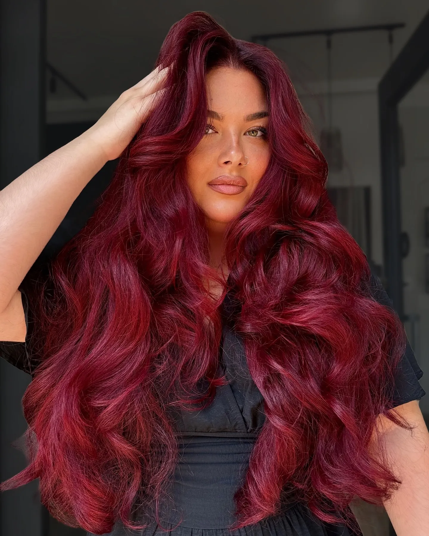 Vivid Mahogany Curls showing mahogany hair colour