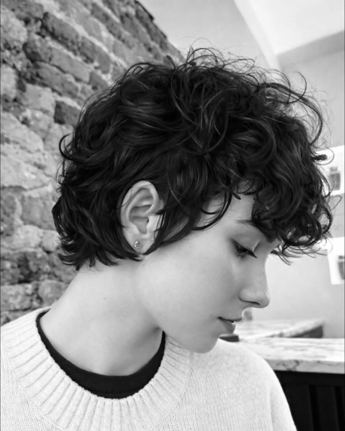 curly pixie mullet haircut