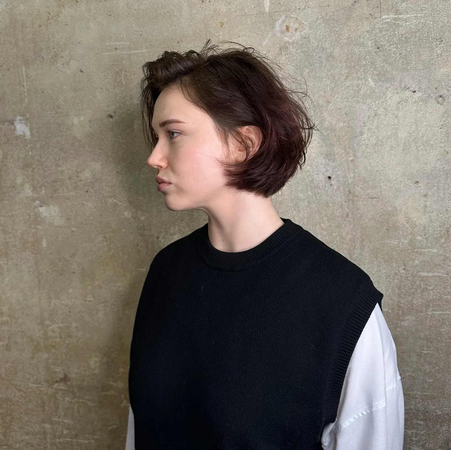 undone short bob haircut