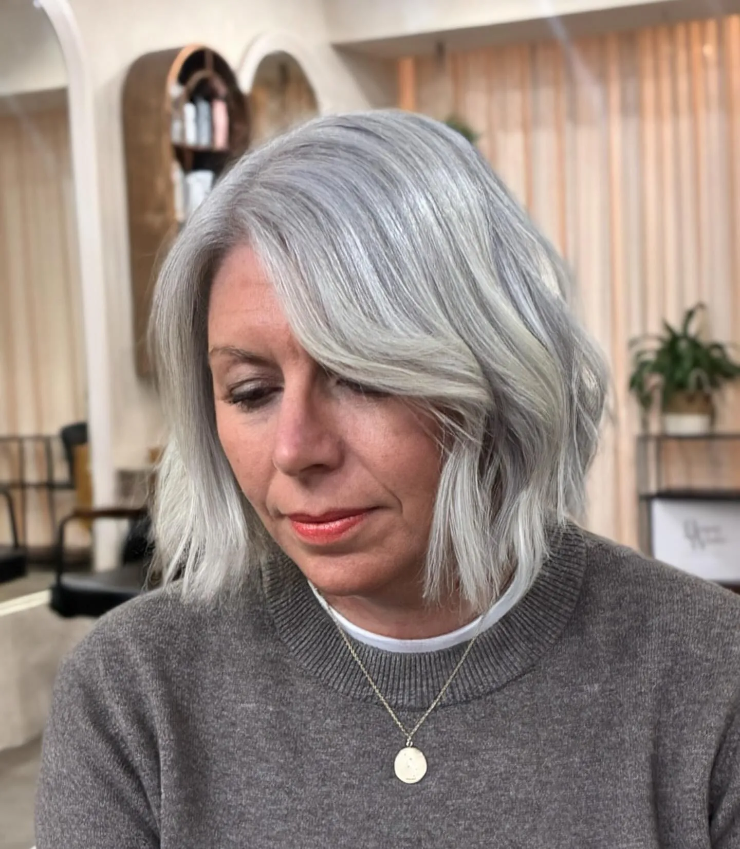 Silver Side-Part Bob