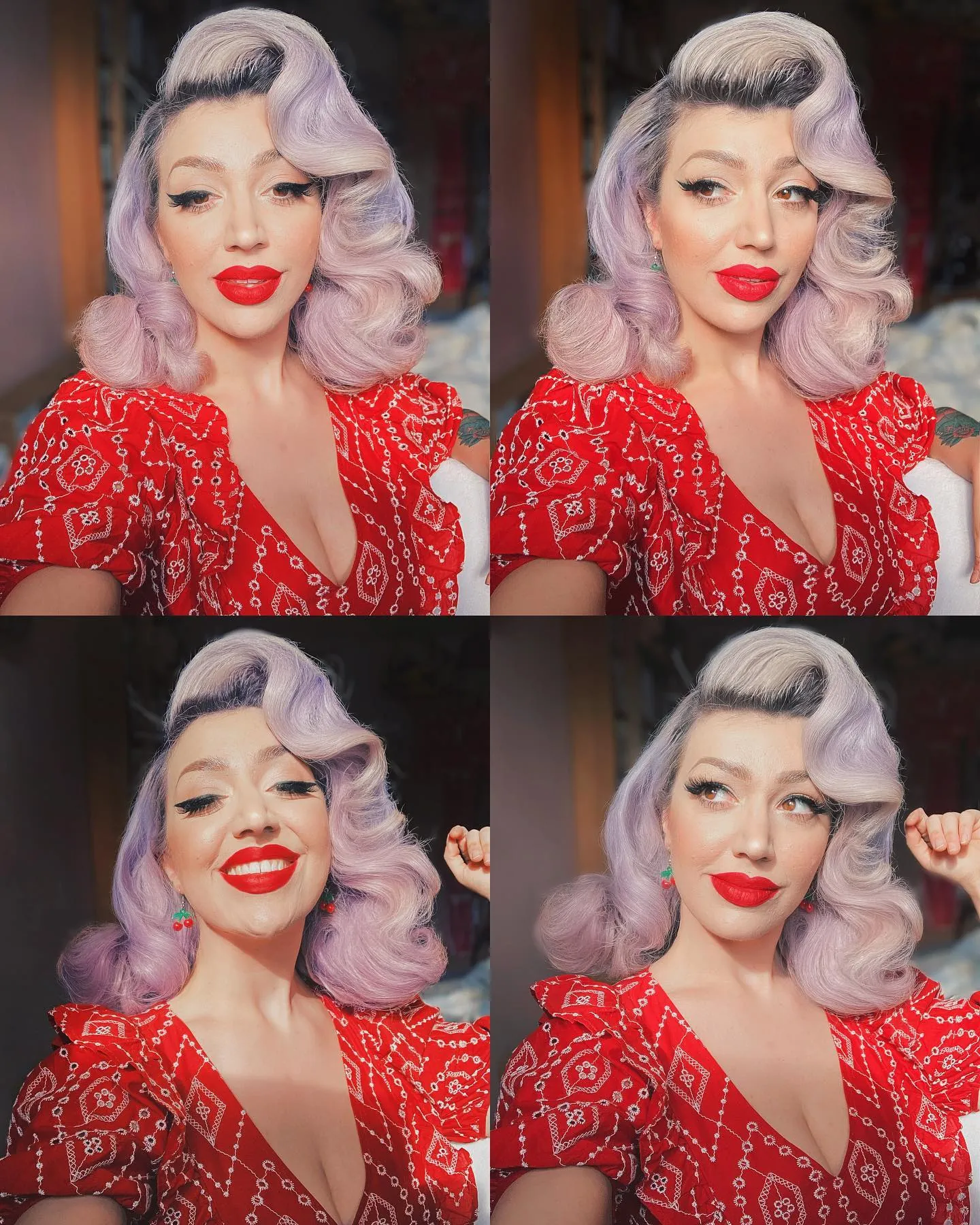 Silver Pin-Up Waves