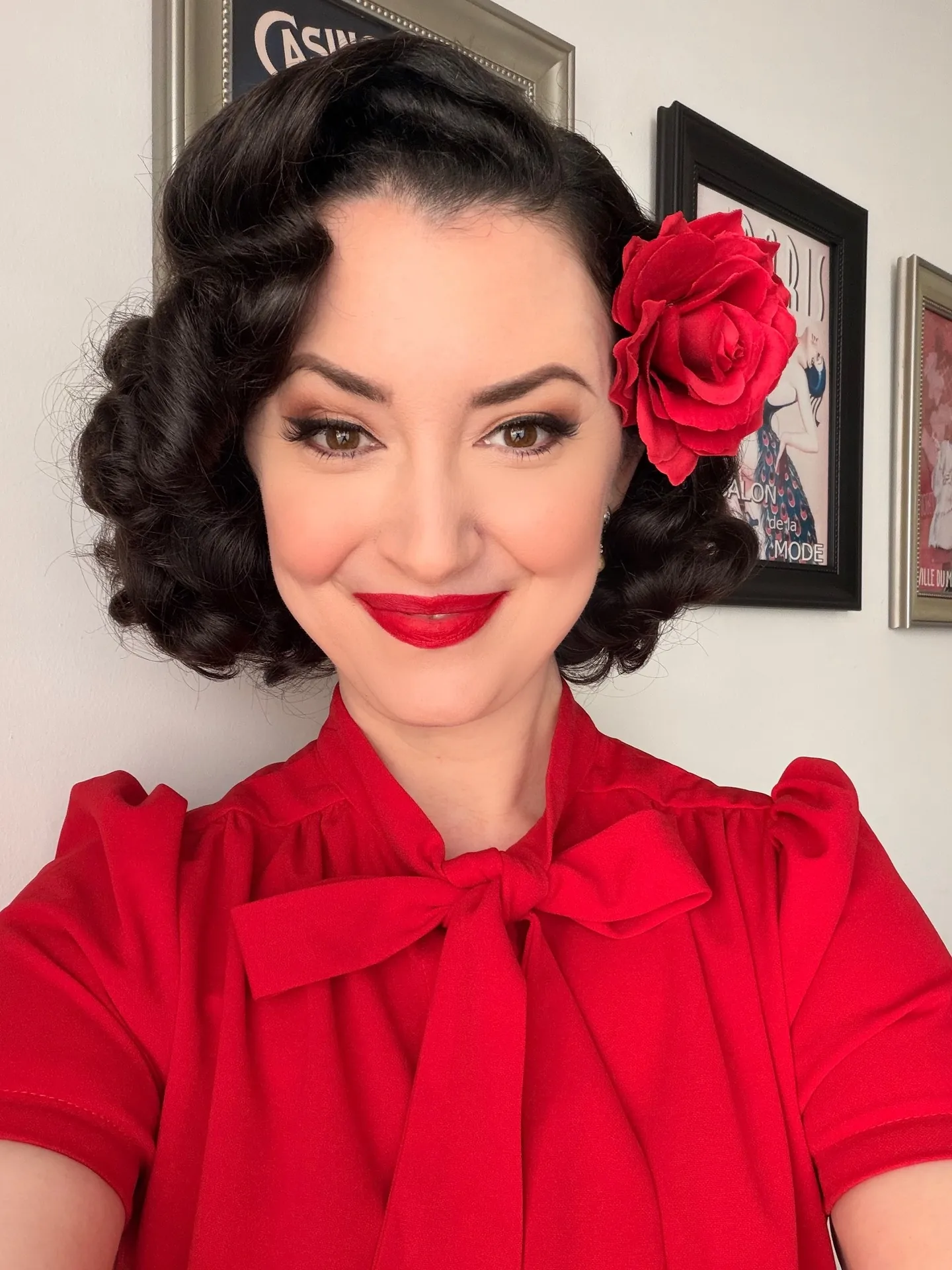 Floral Pin Curl Bob