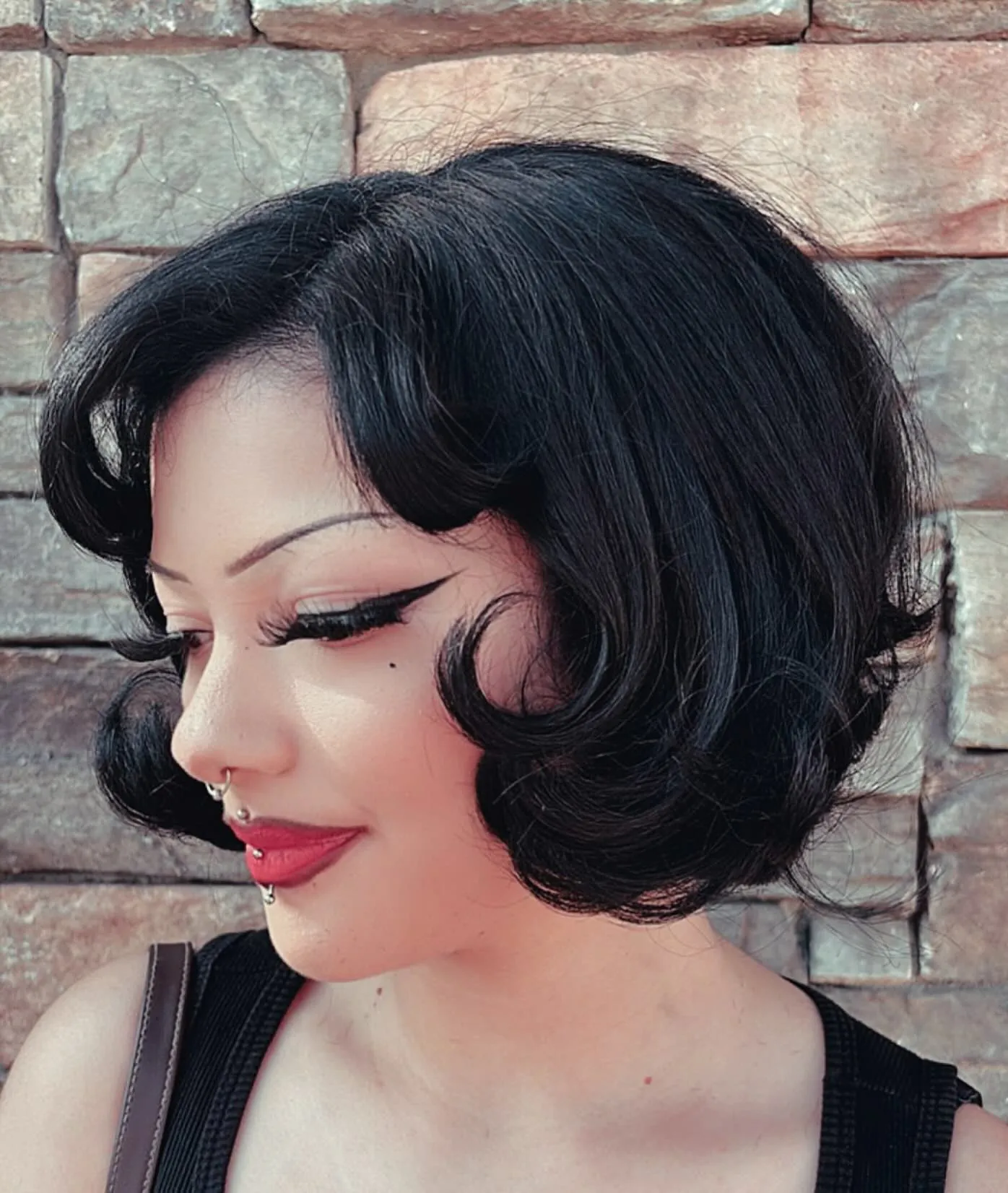 Short Pin Curl Bob