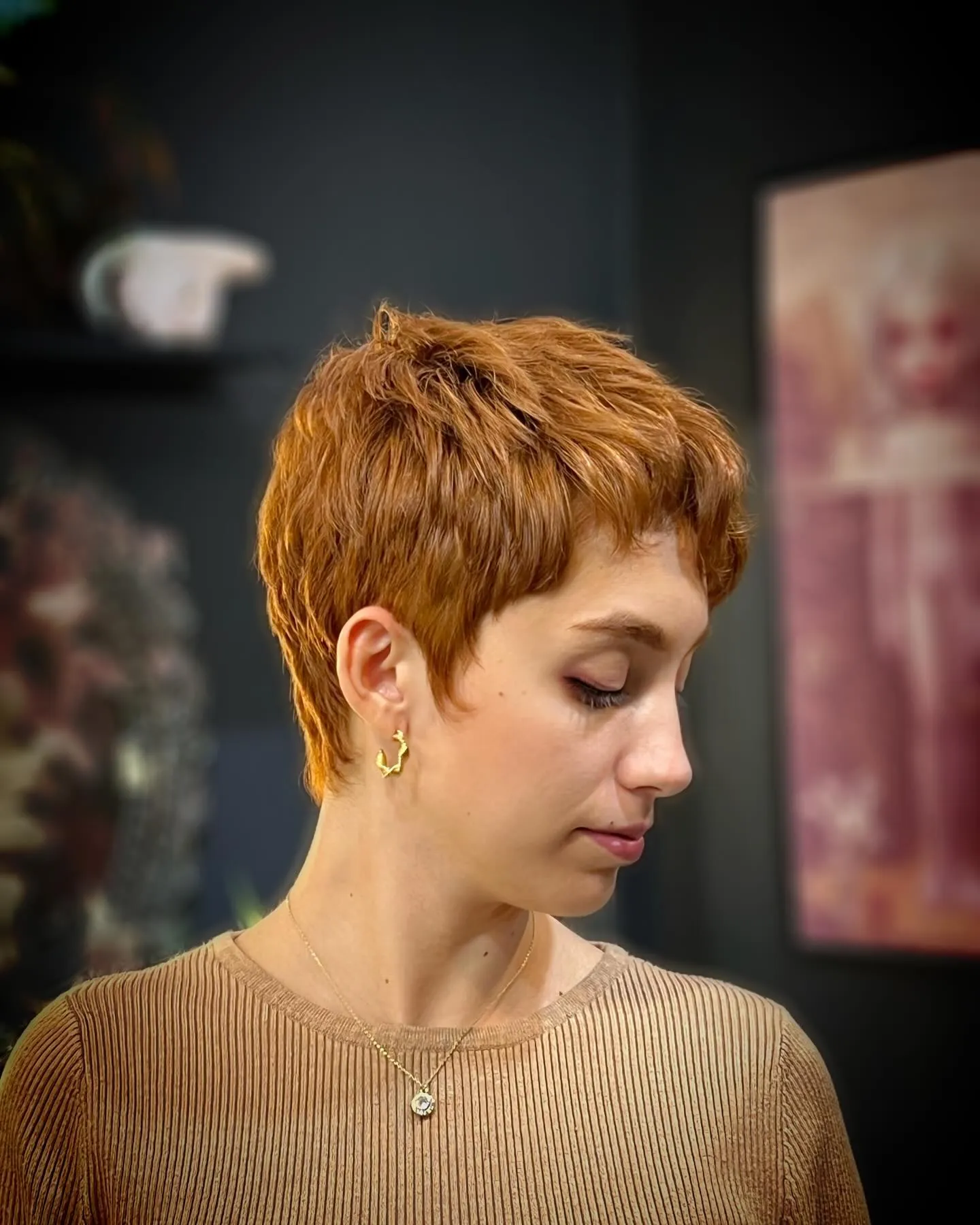 tapered copper pixie haircut