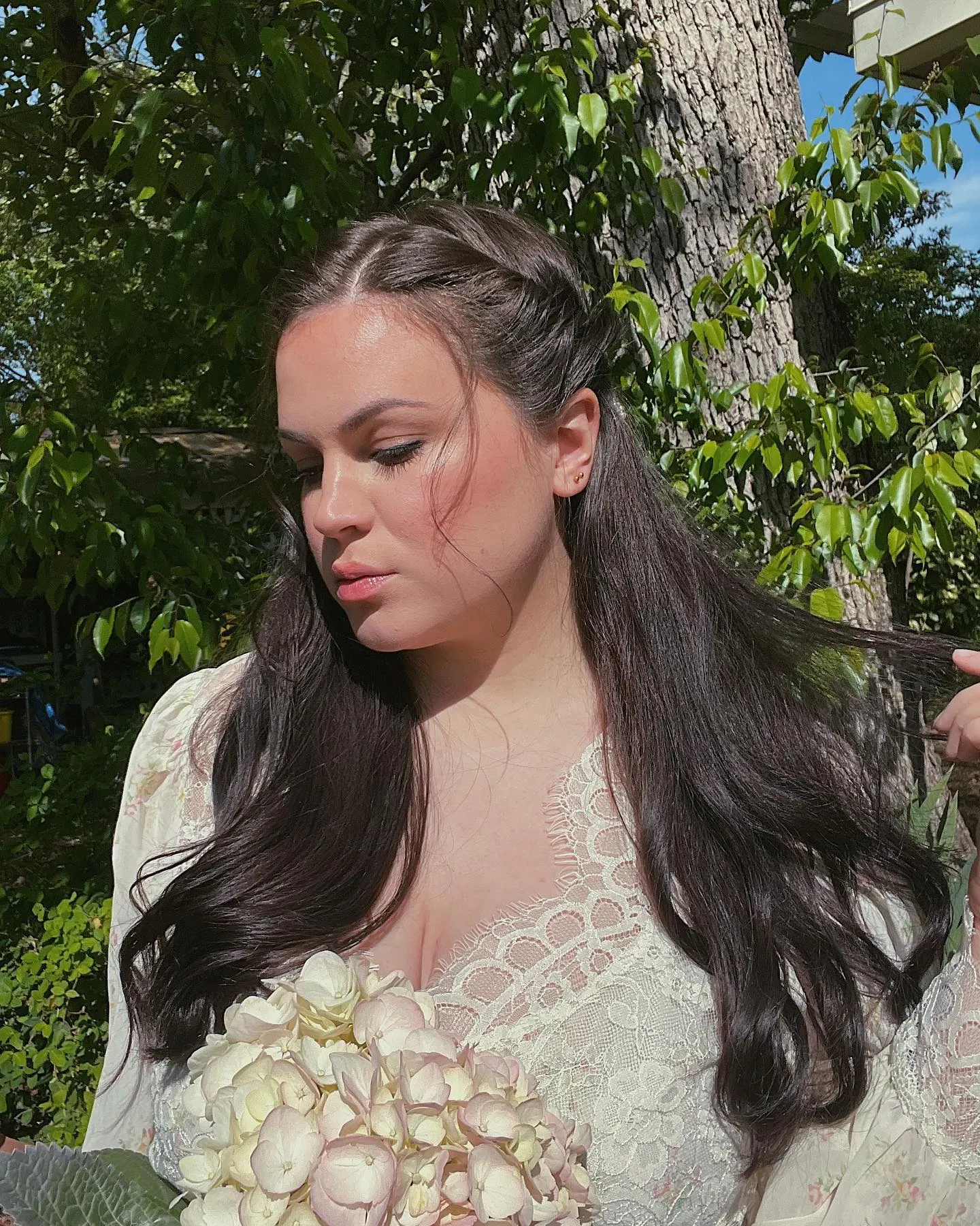 Half-Up Floral Curls