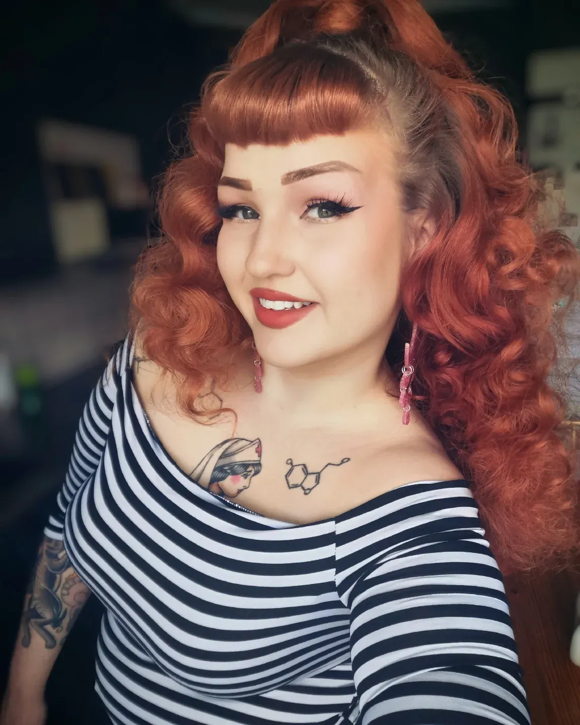Curled Bettie Bangs