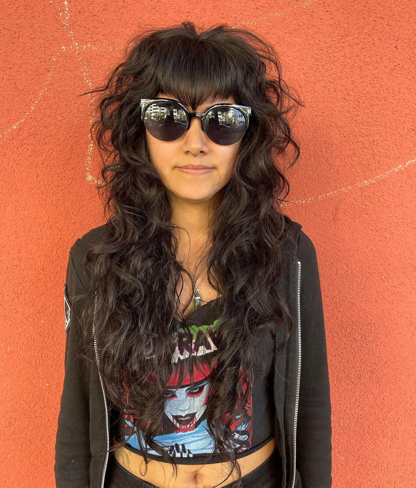 Curly Bangs Shag