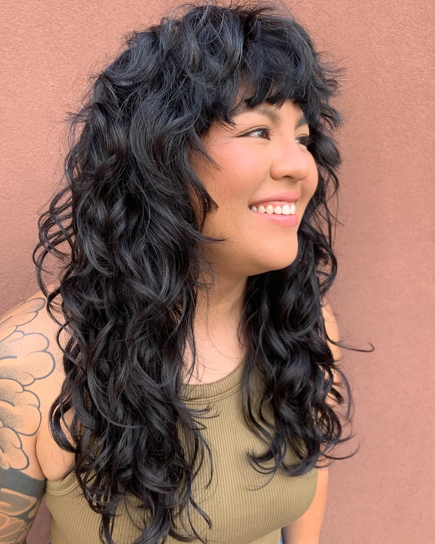 Curly Fringe Shag