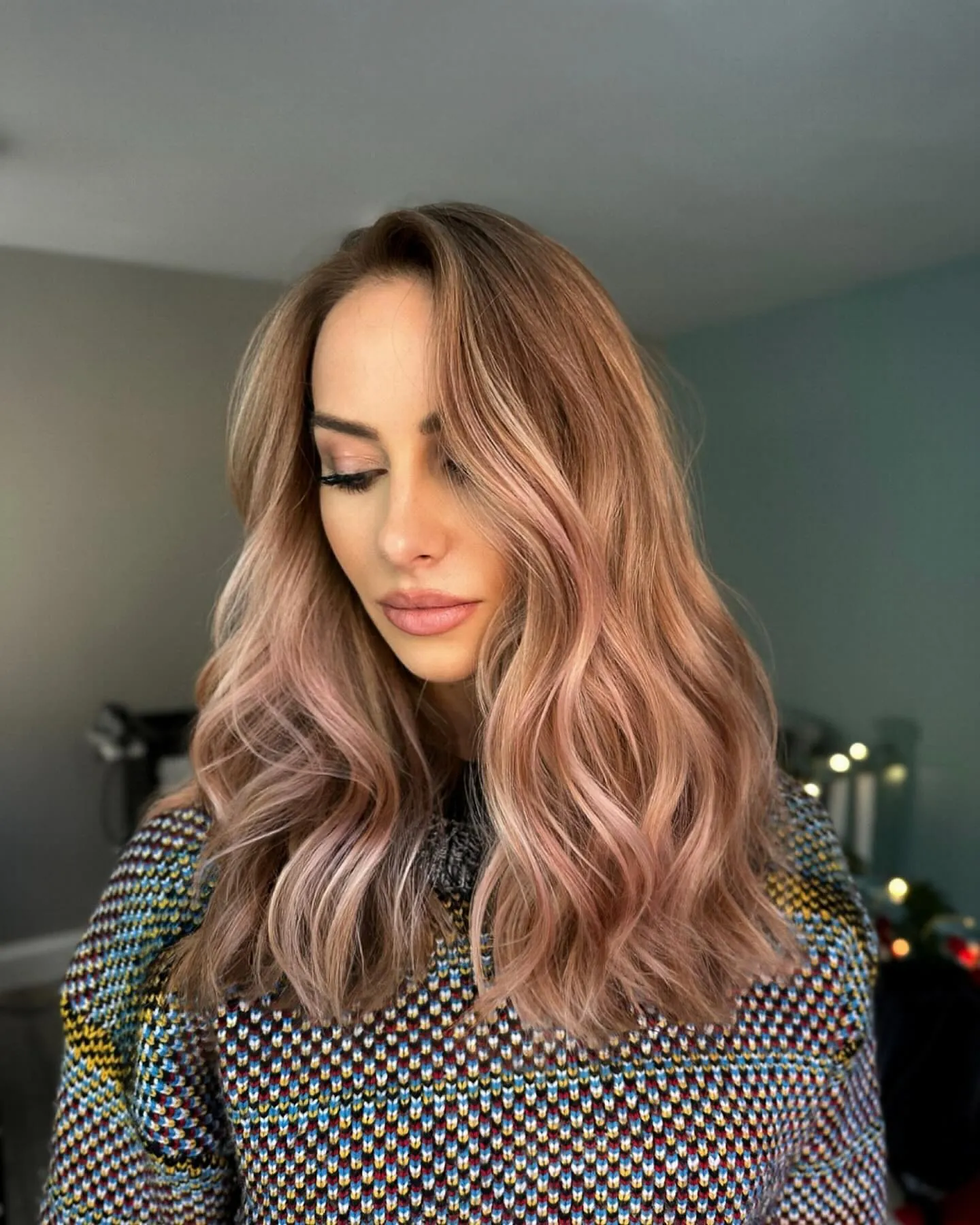rose brown hair with soft midlength waves