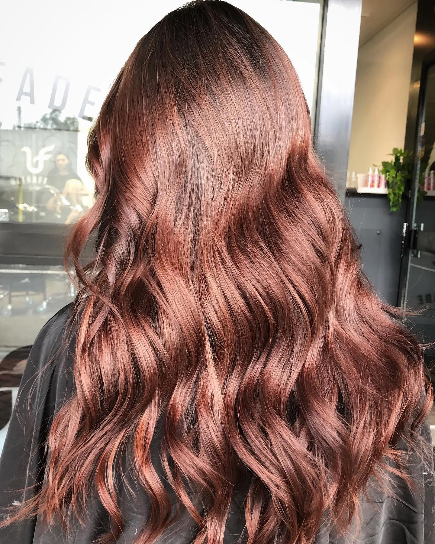 rose brown hair with cascading back waves