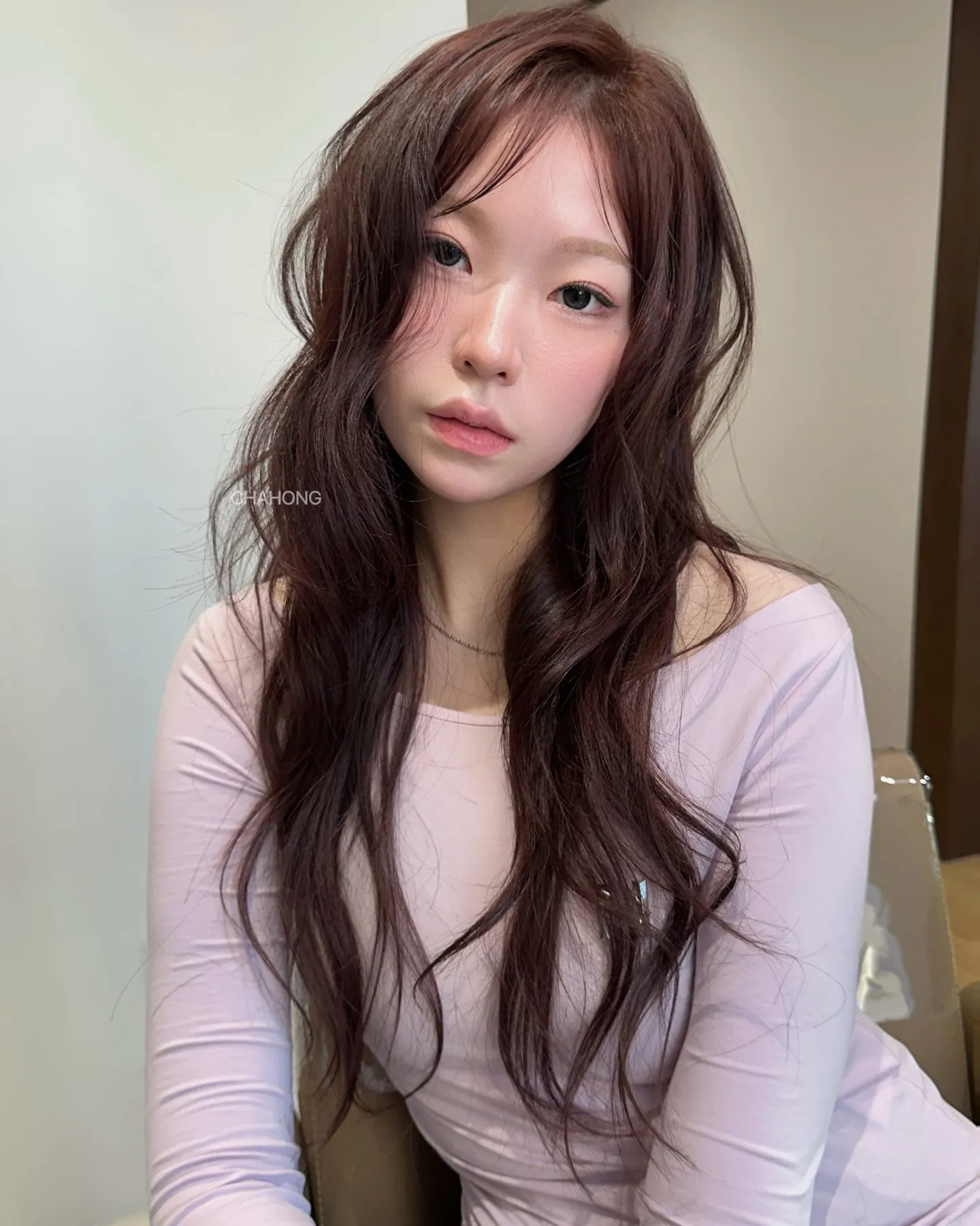 rose brown hair with soft straight layers