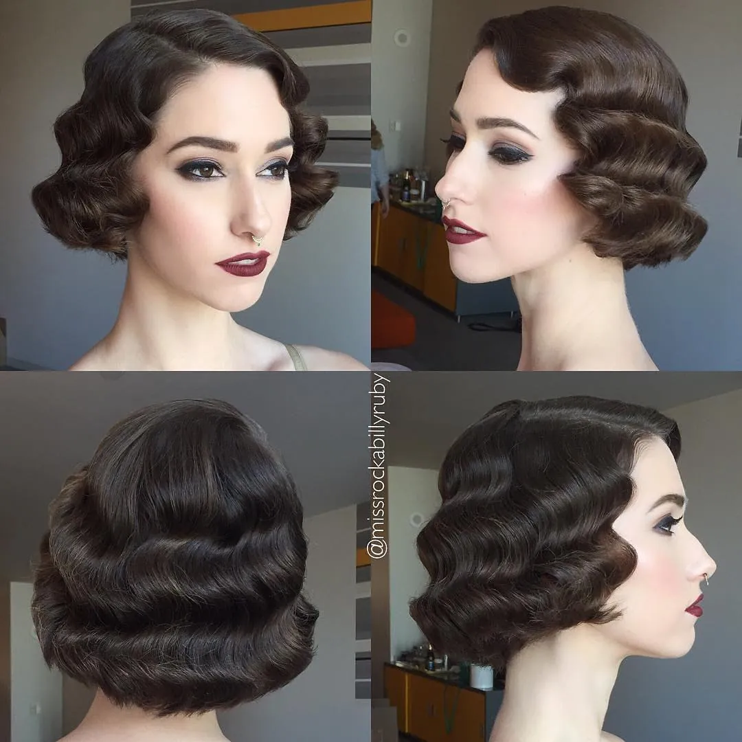 Side Curly Ponytail with 1980s-inspired volume