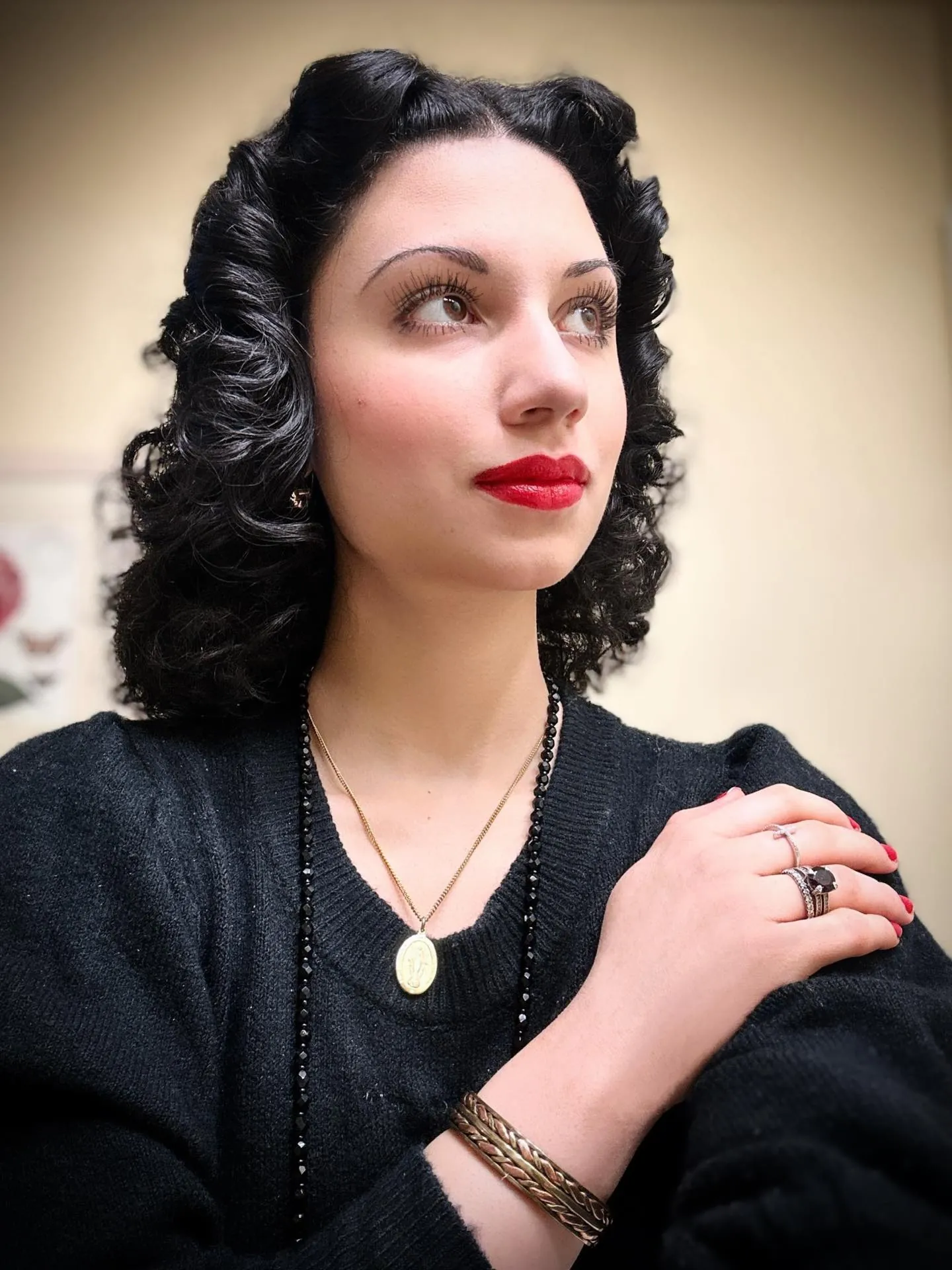 Teased Layered Hair with 1980s-inspired volume