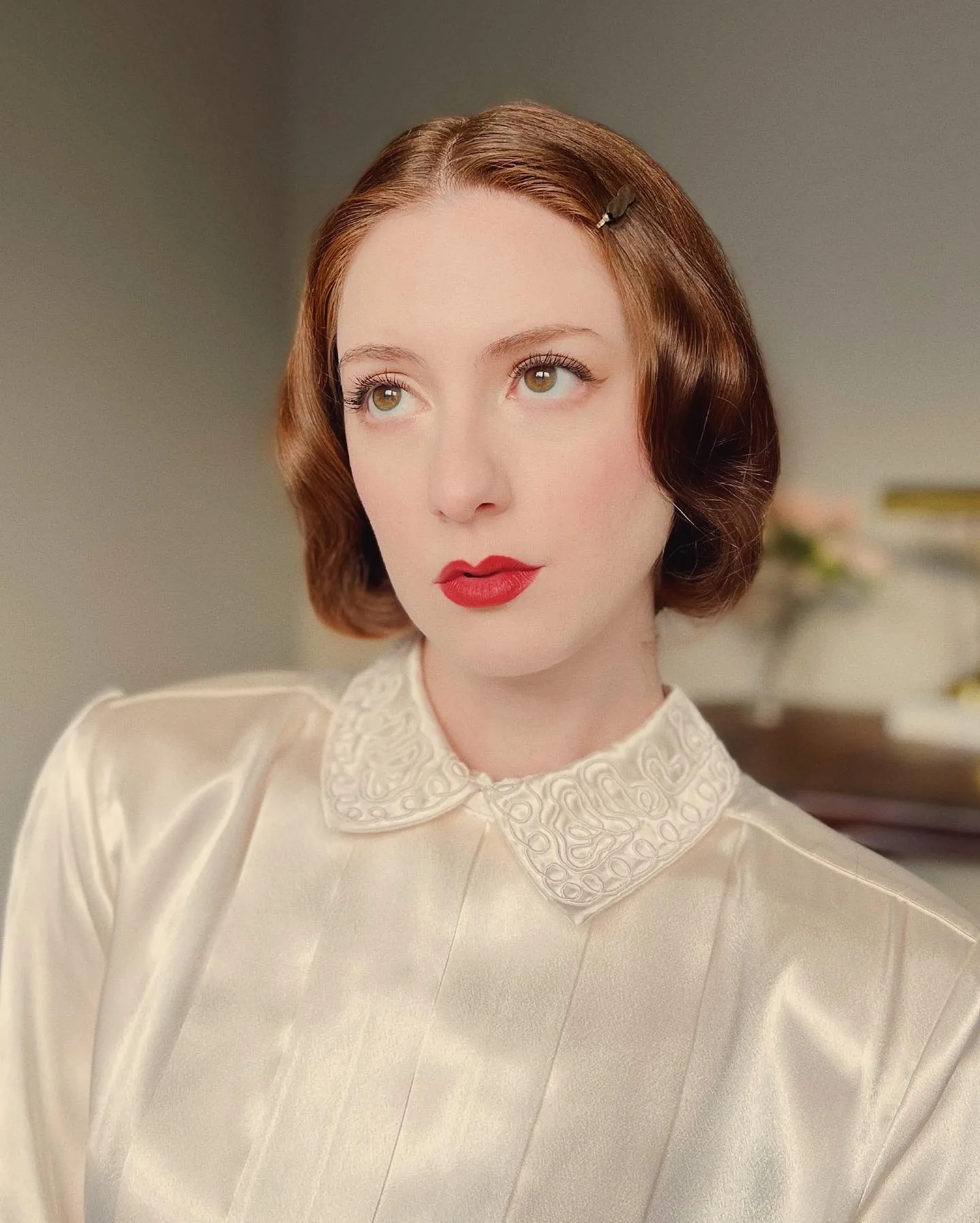 Scrunchie Half-Up Hair with 1980s-inspired volume