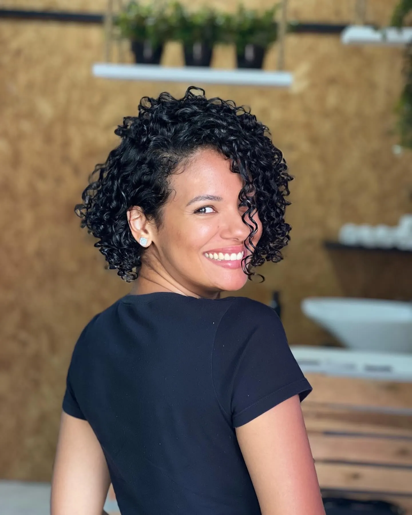 Rounded Afro hairstyle