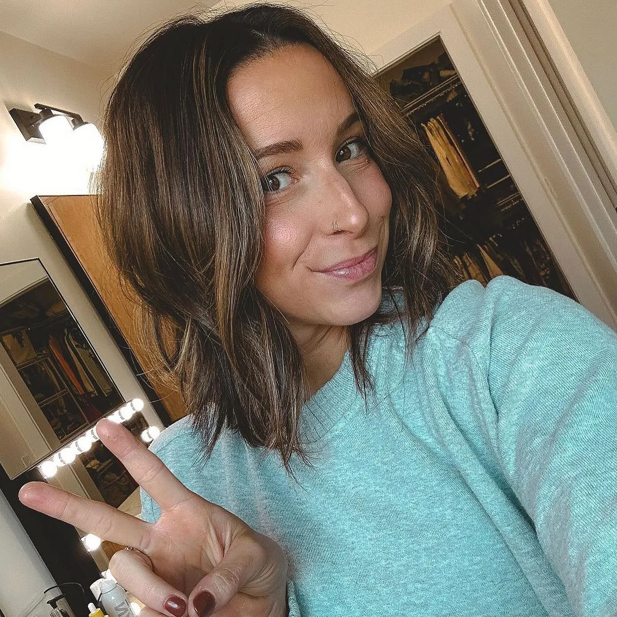Wet-Look Brunette Bob