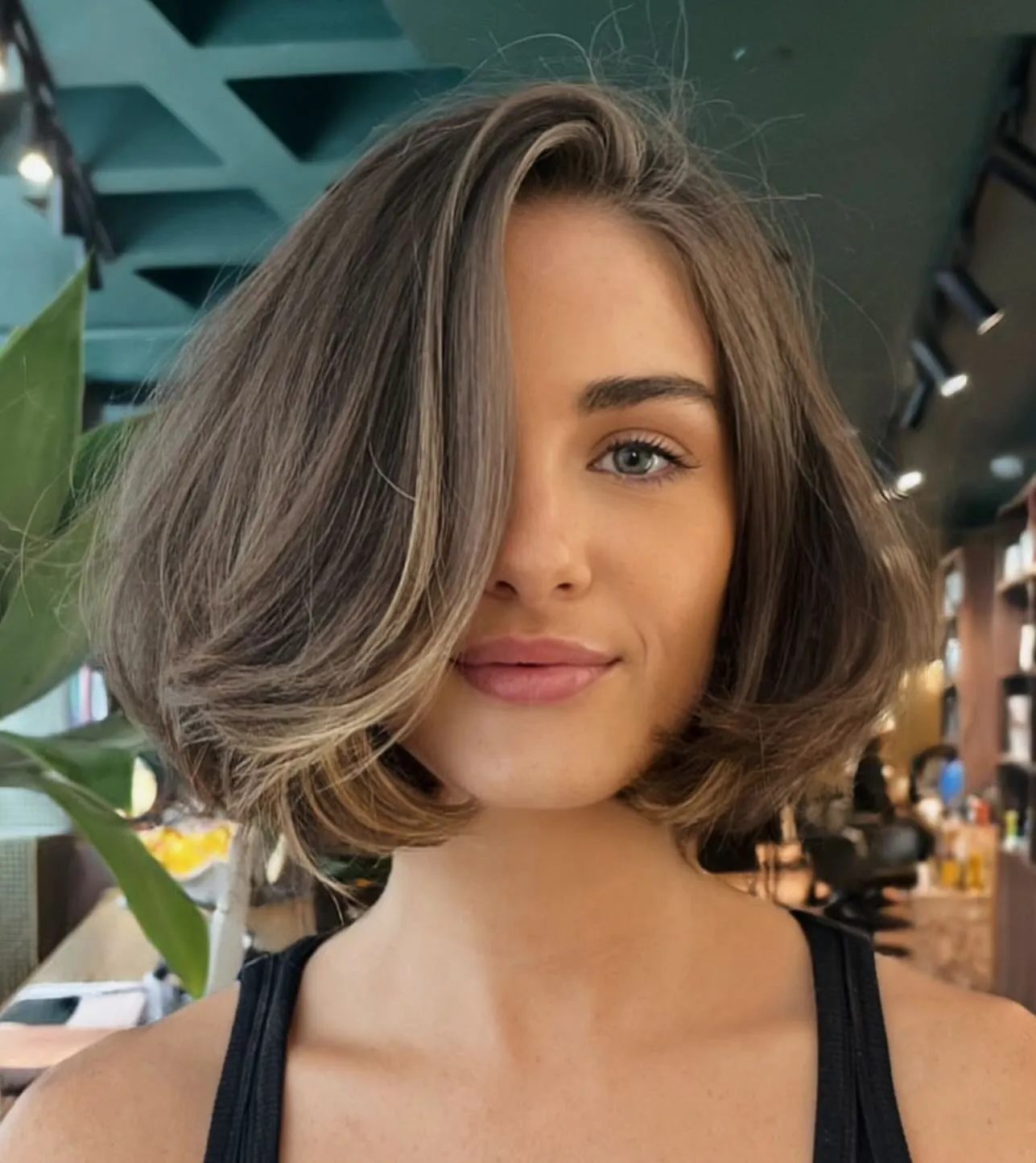 Side-Swept Wavy Bob