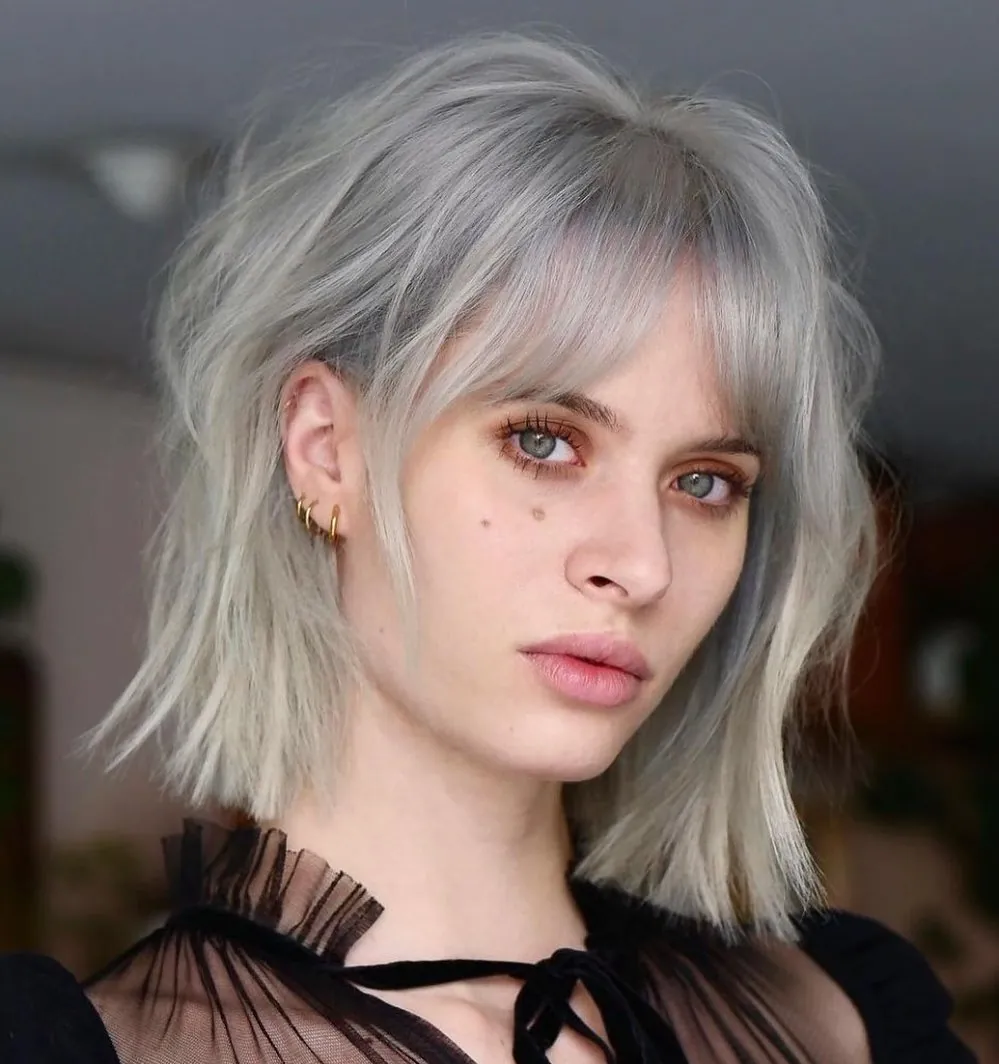 Silver Bob With Fringe