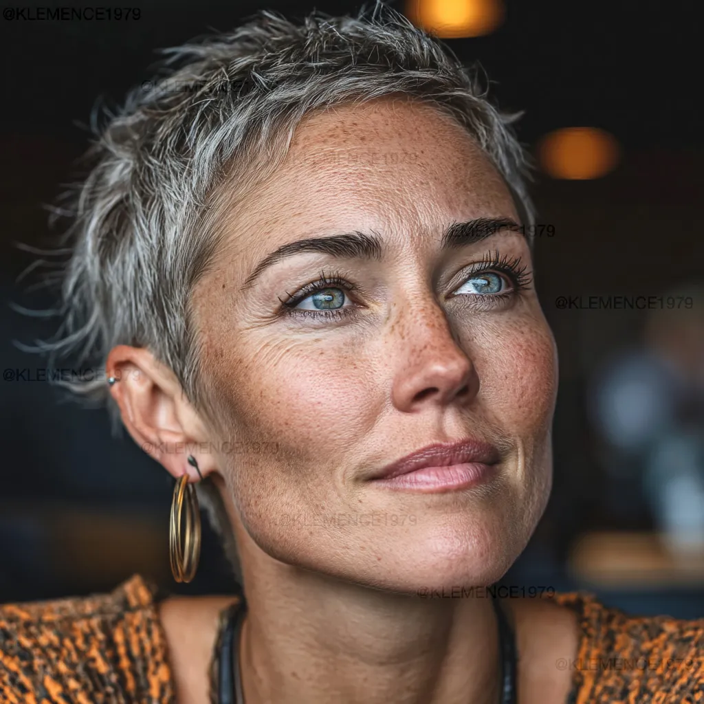 Wavy Gray Pixie
