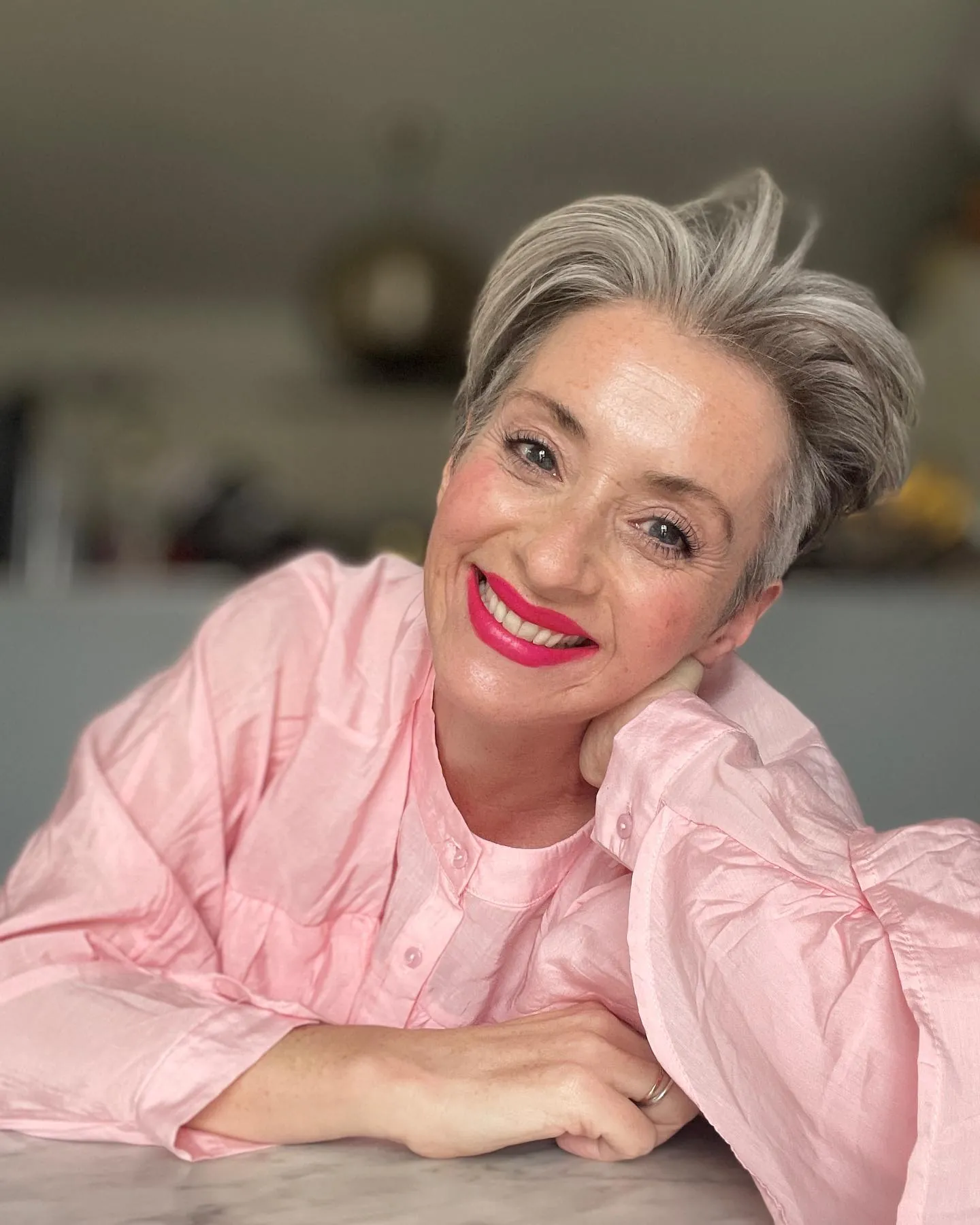 Swept-Back Gray Pixie