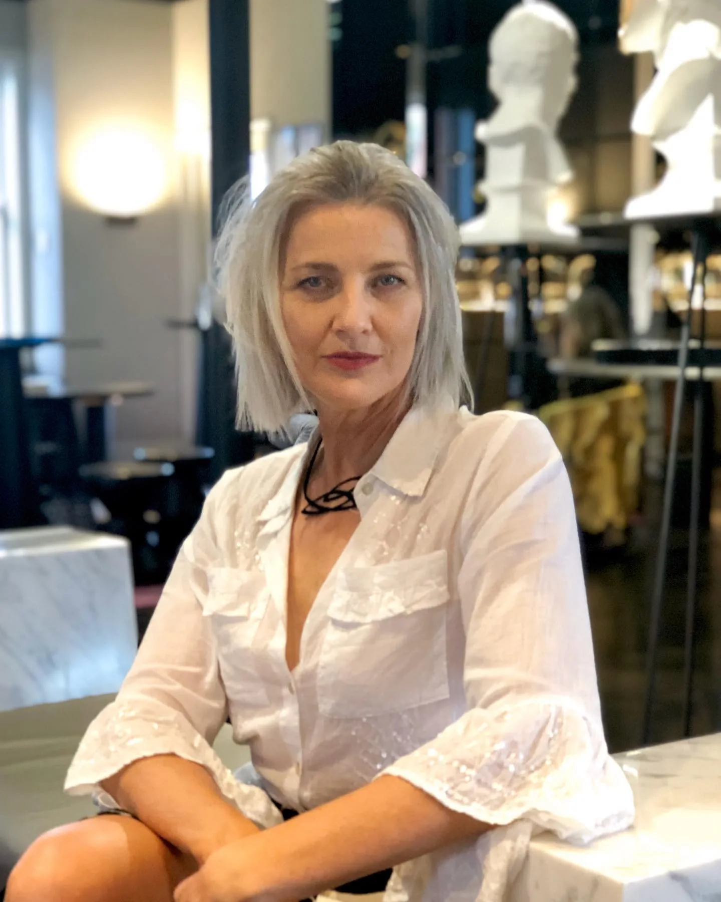Brushed-Back Gray Bob