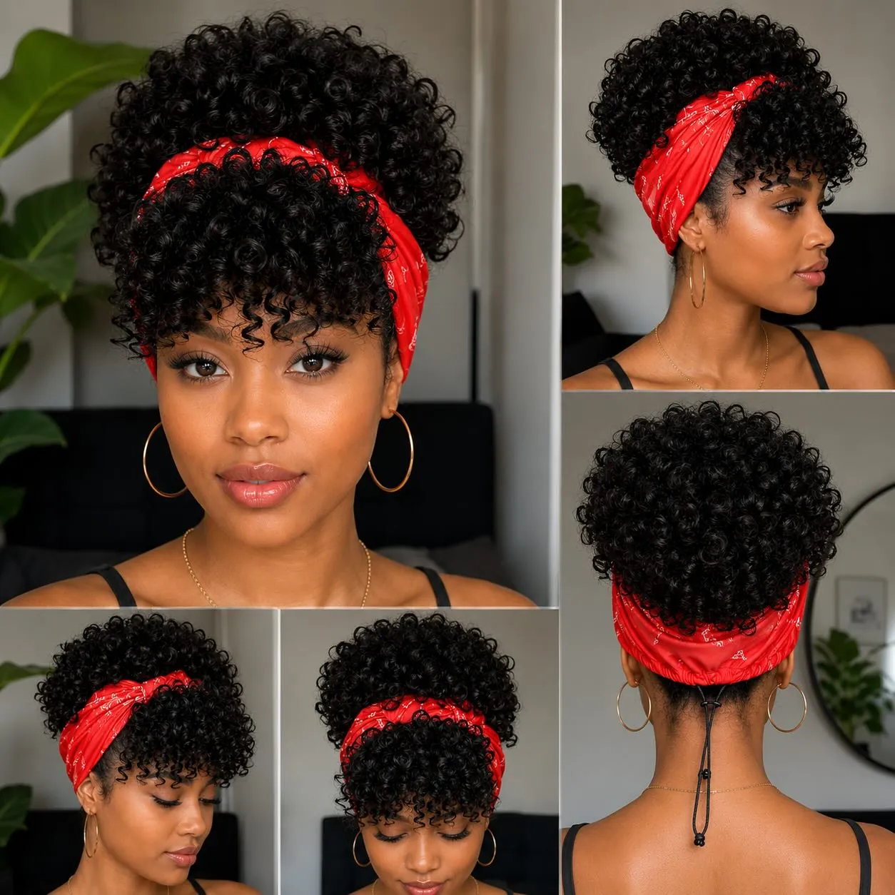 Red Bandana Curls