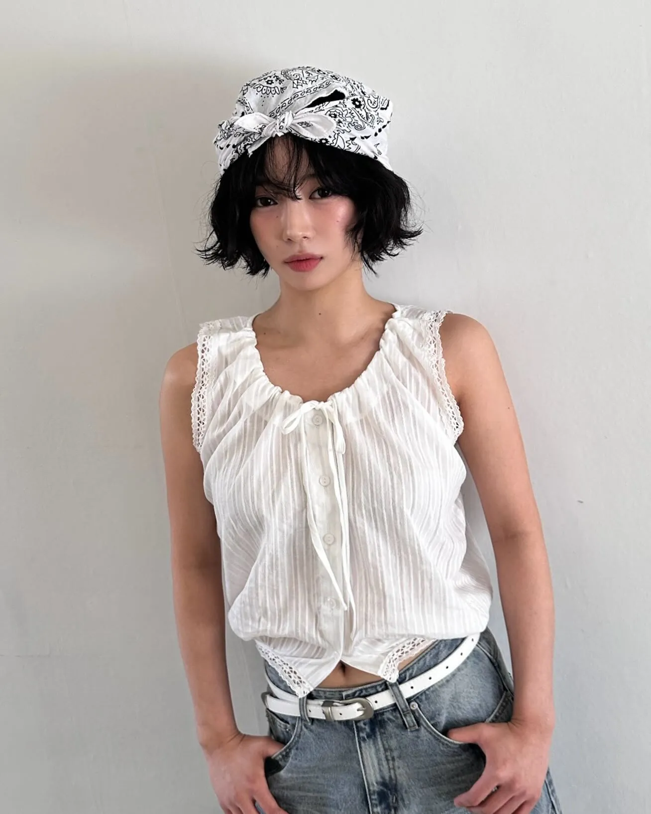 Top-Knot Scarf Bob