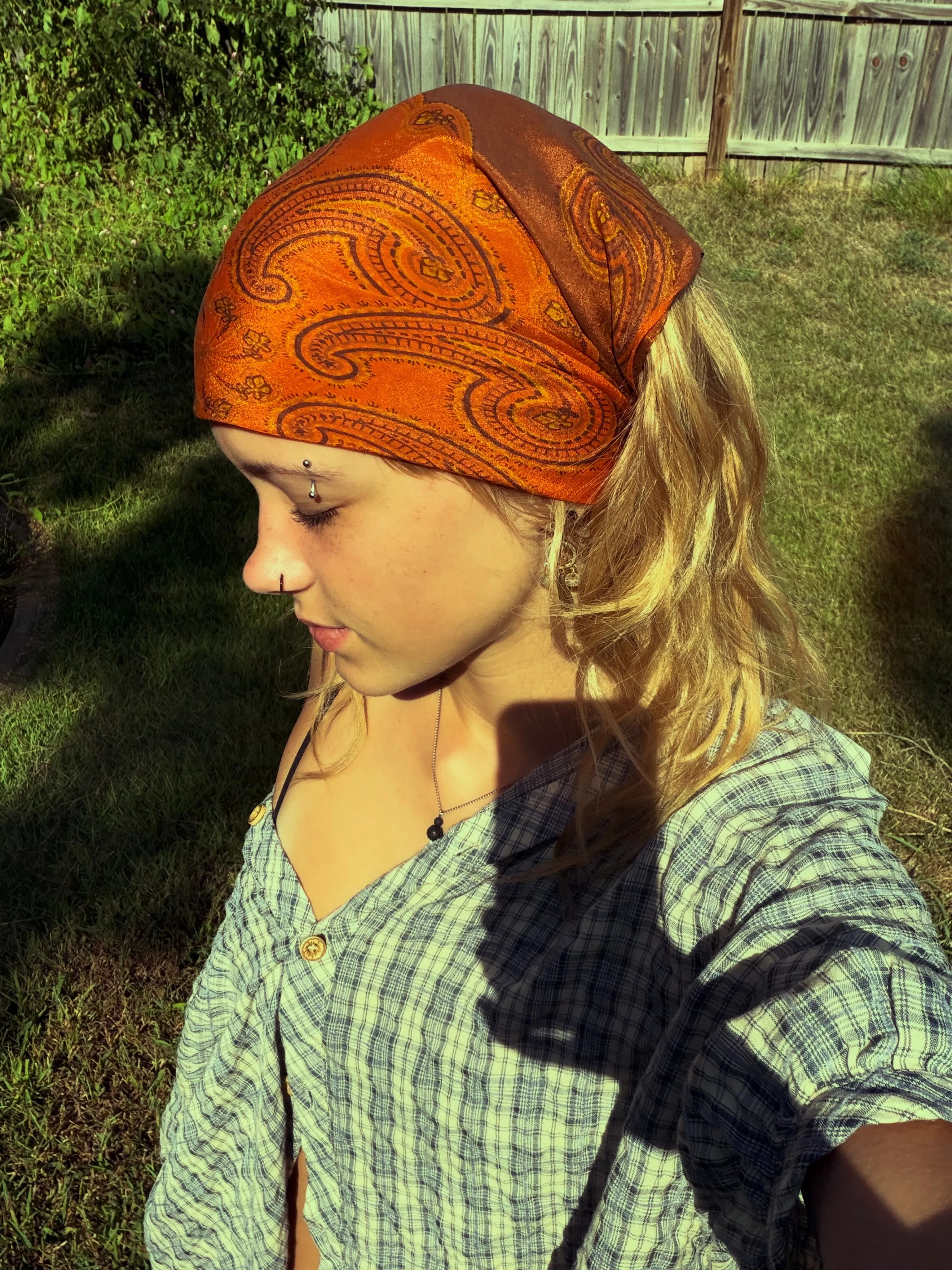 Orange Headscarf Curls
