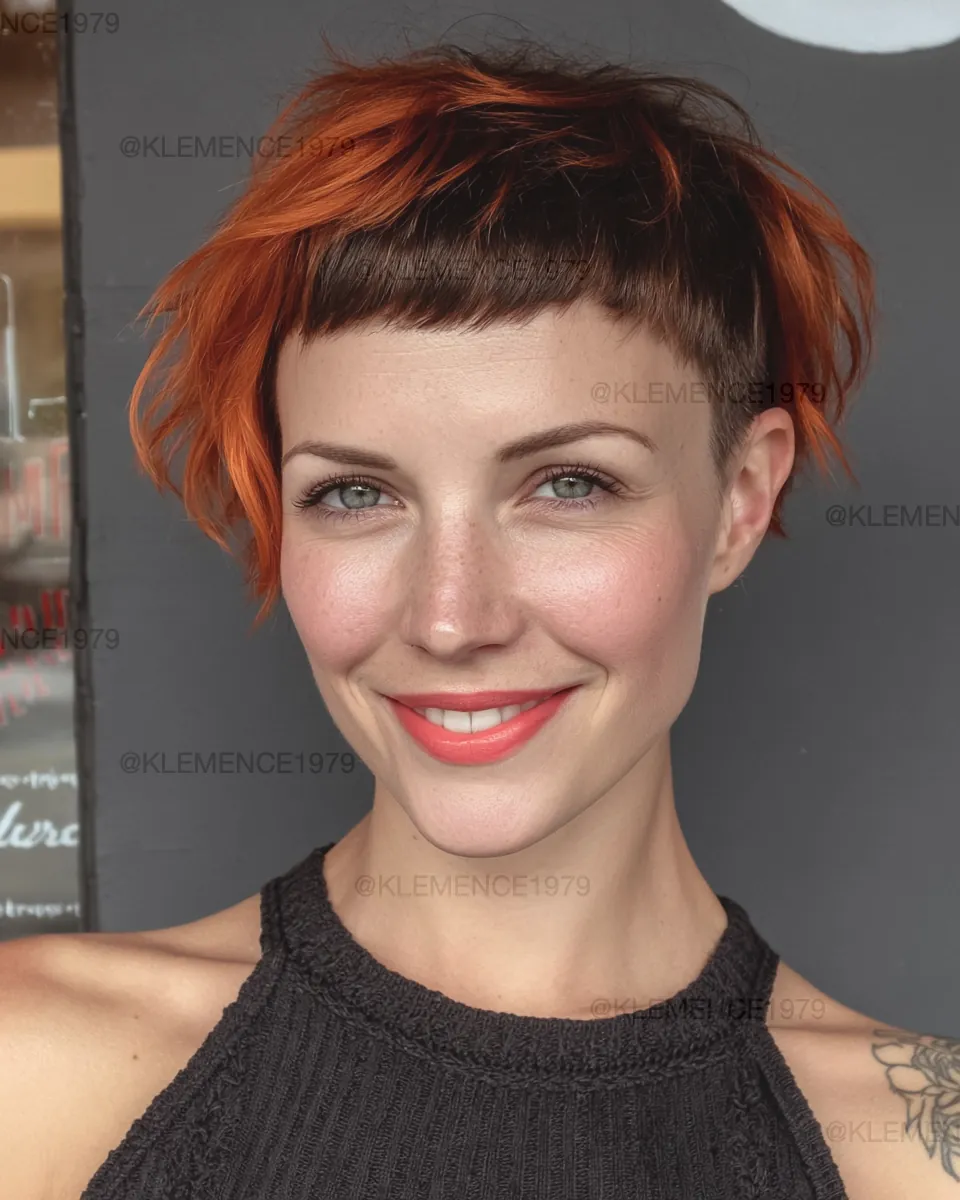 micro fringe undercut short hairstyle