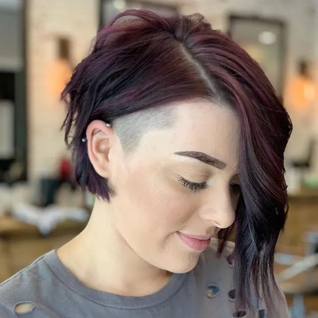 long fringe undercut short hairstyle