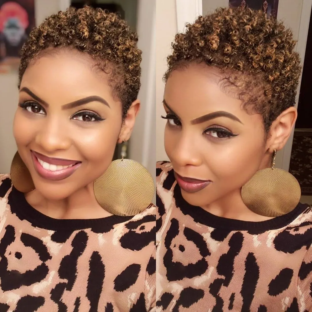Tapered coil pixie with defined short curls