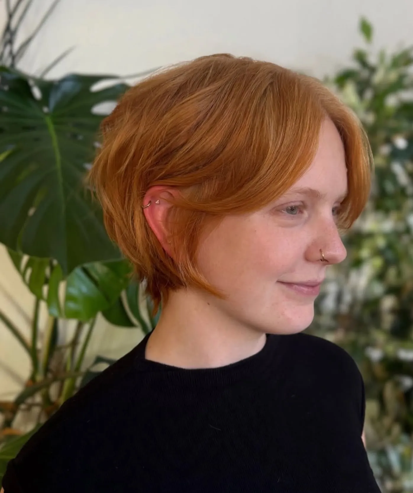 Sleek Copper Bixie in short red hair