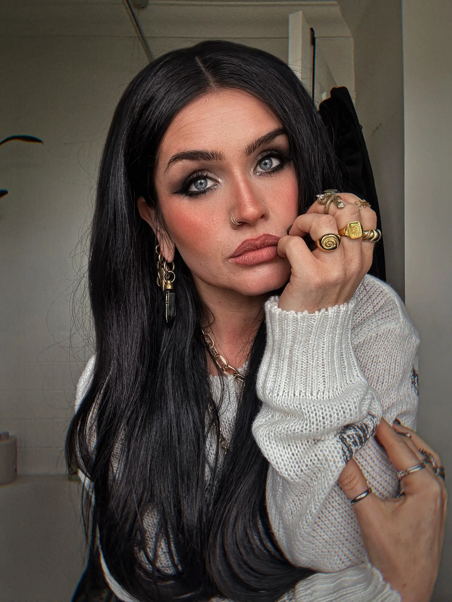 Sleek Soft Black Lengths showing soft black hair colour