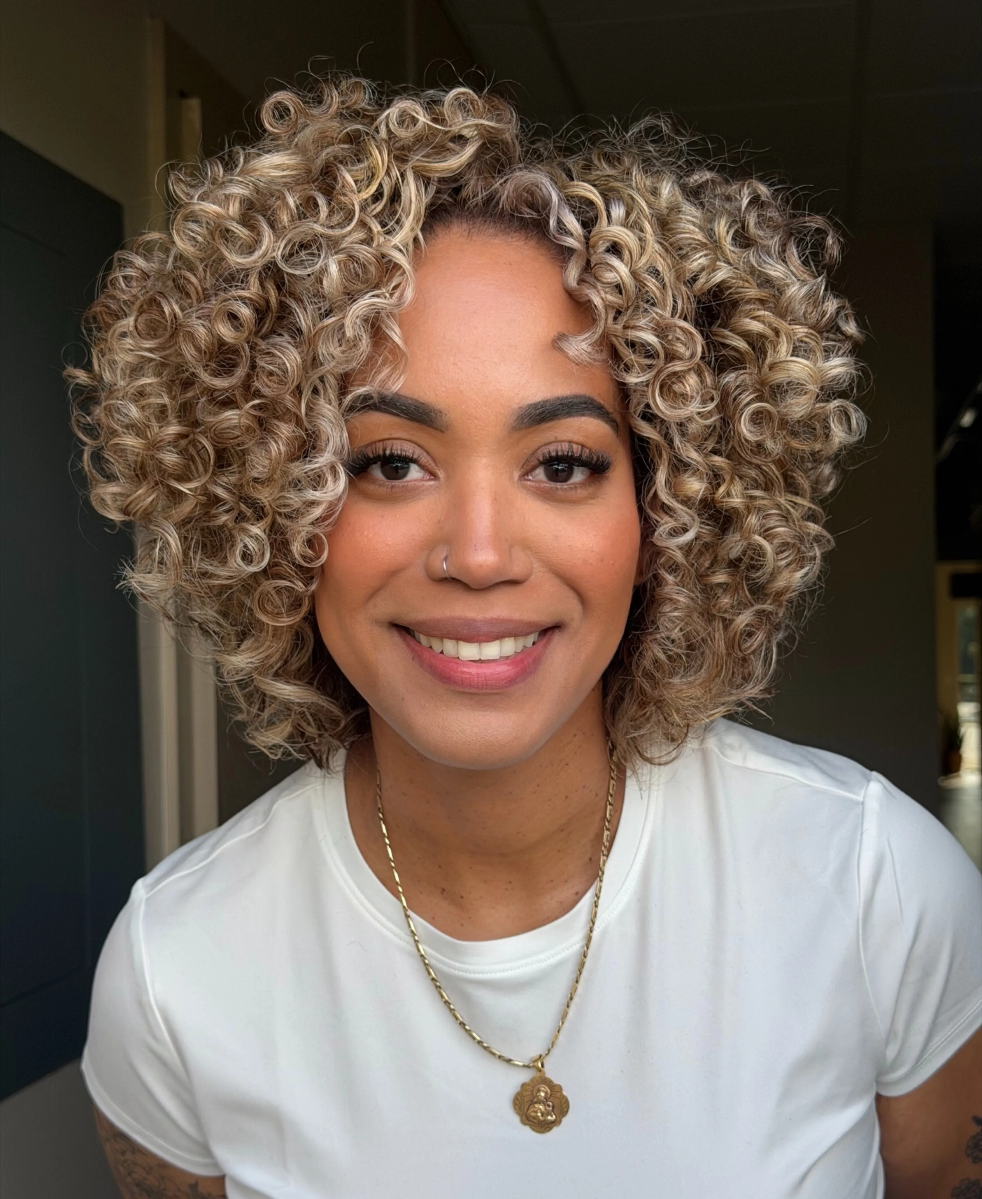 Golden Curly Bob