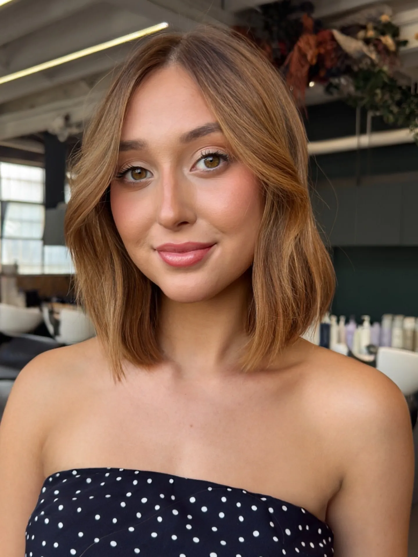 Soft center-part lob with curved ends