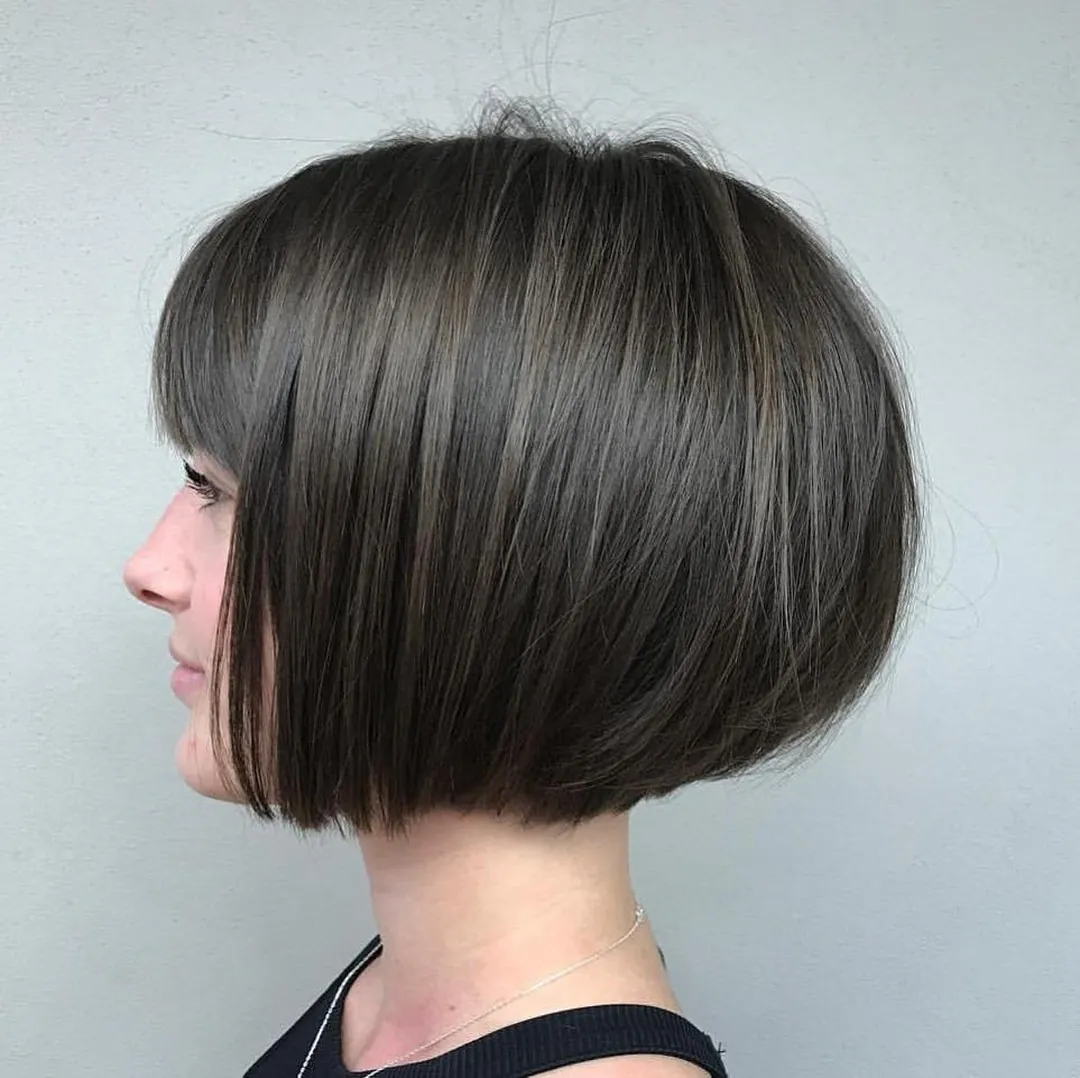 stacked bob with face framing layers