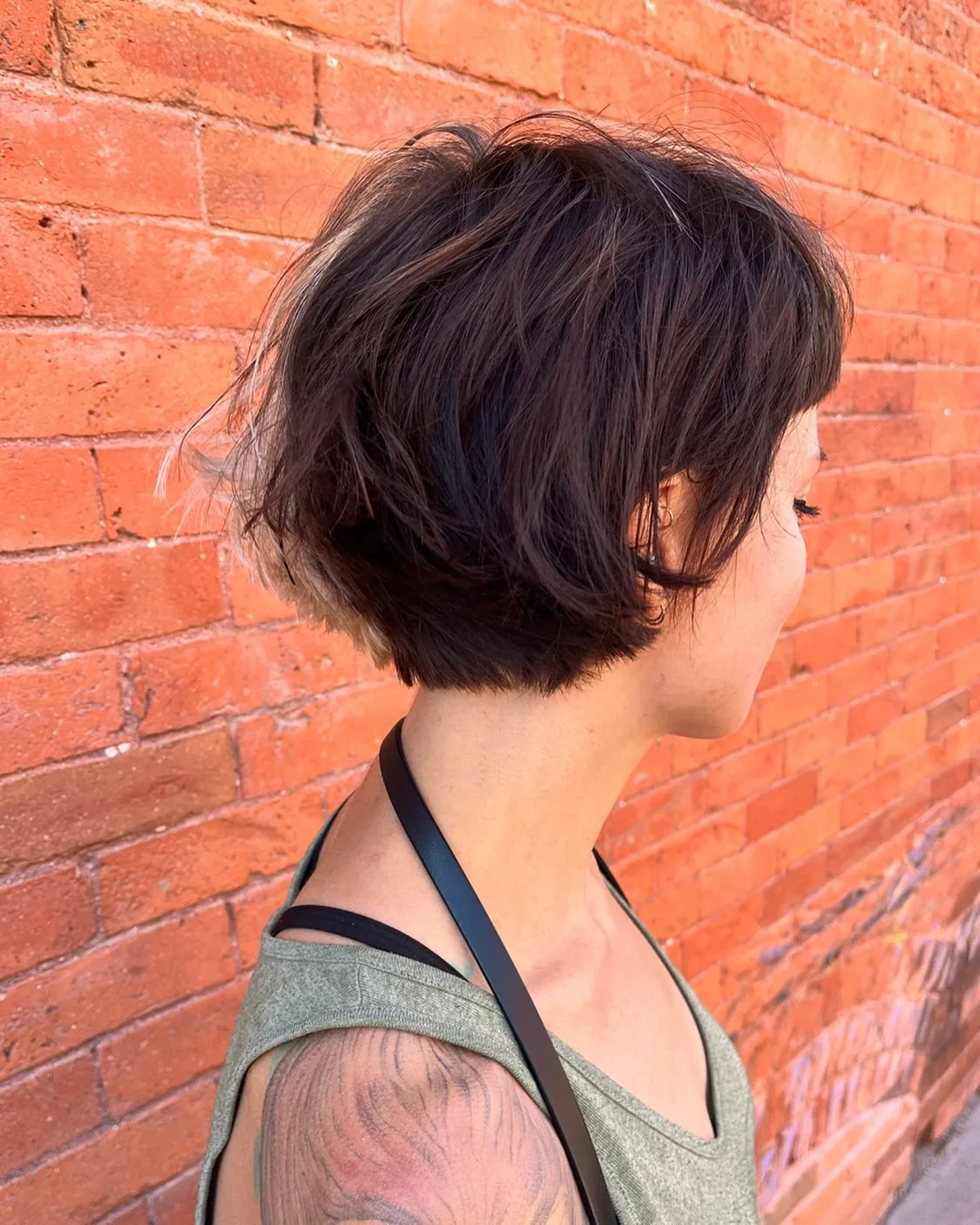 short stacked bob with volume