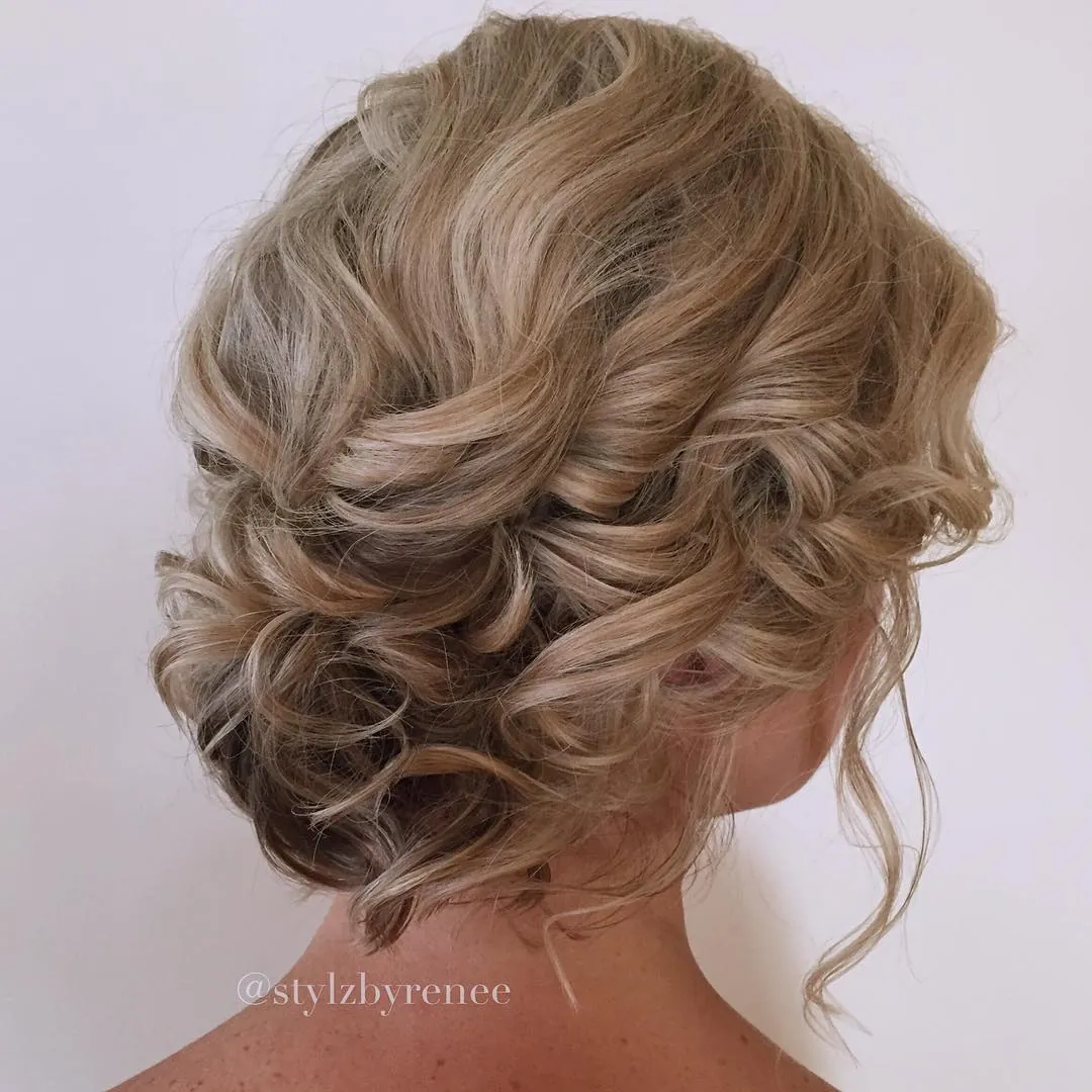 Curled Low Updo
