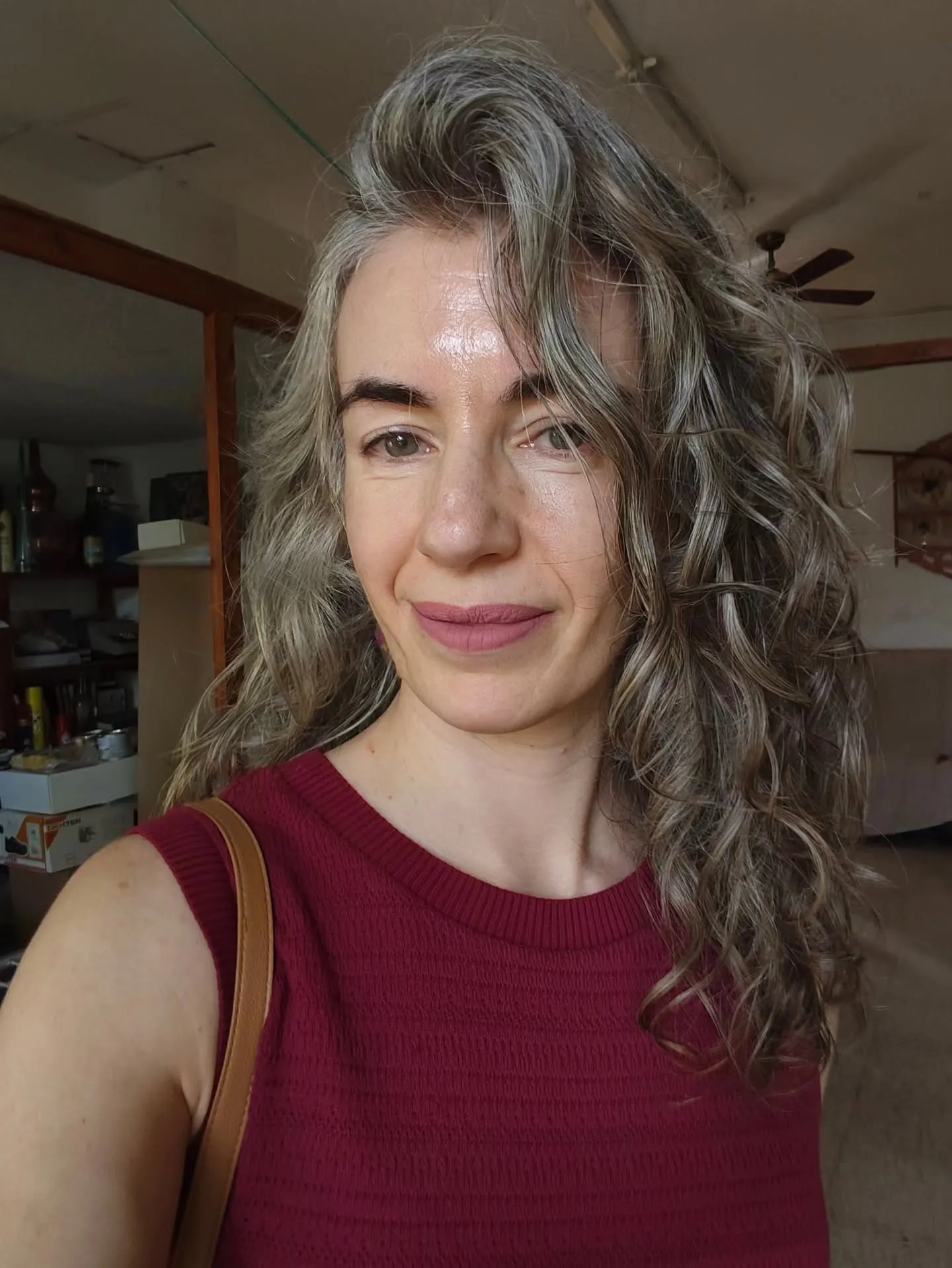 Medium-length gray waves with a deep side part