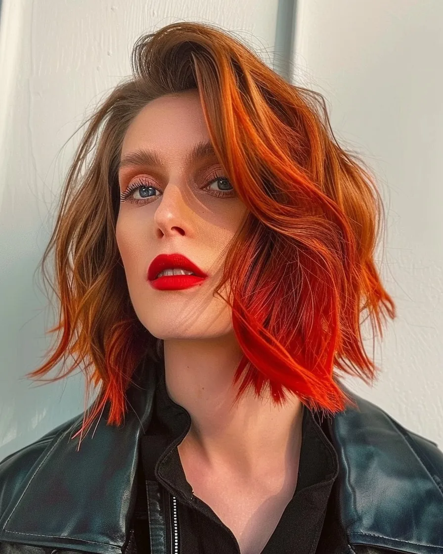 Textured Red Bob