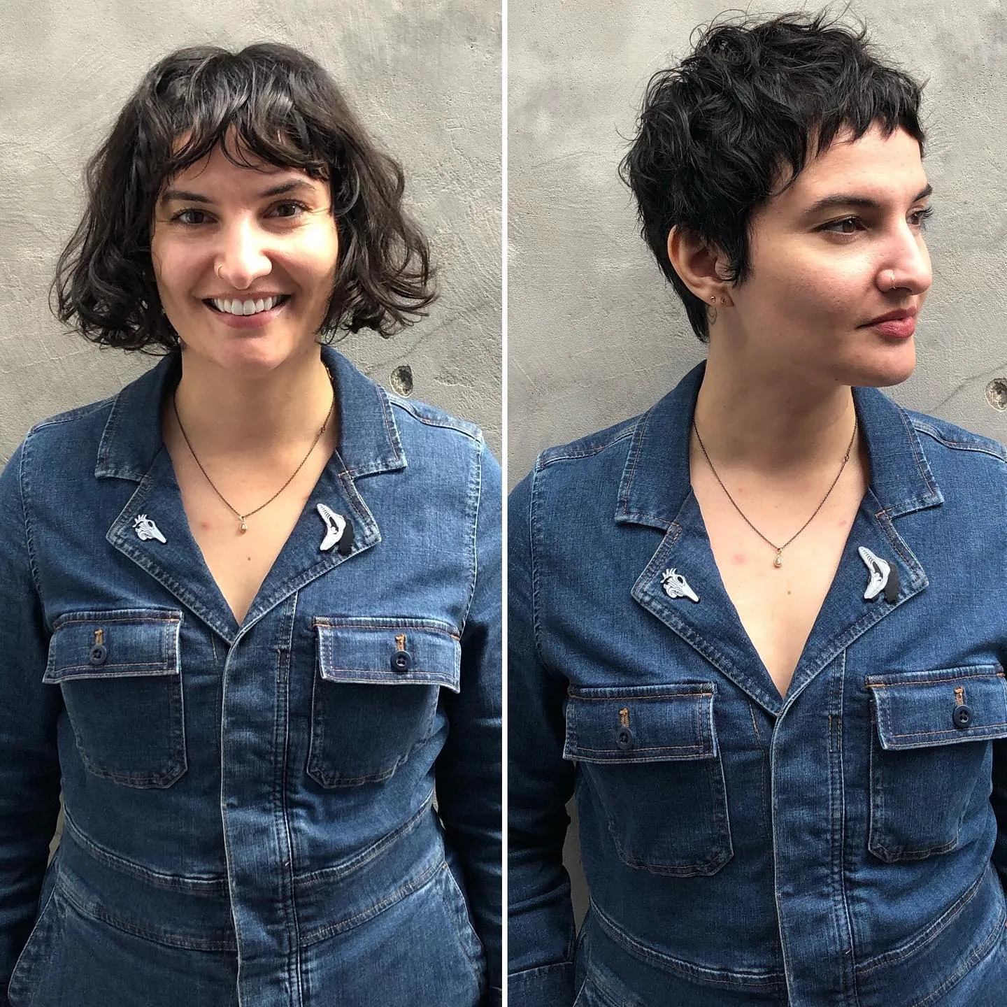Short pixie with wet-look cropped fringe