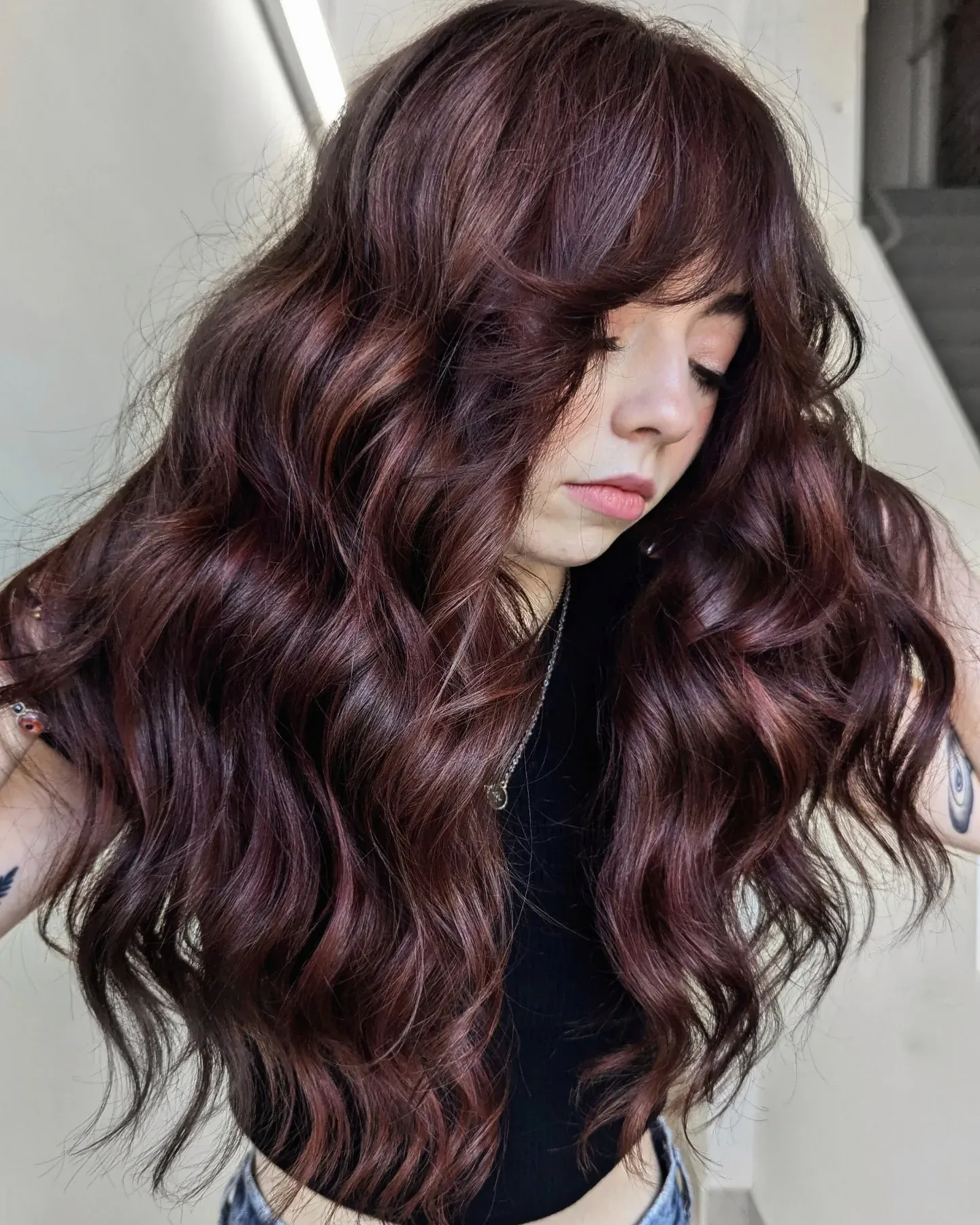 Glossy Red-Brown Waves