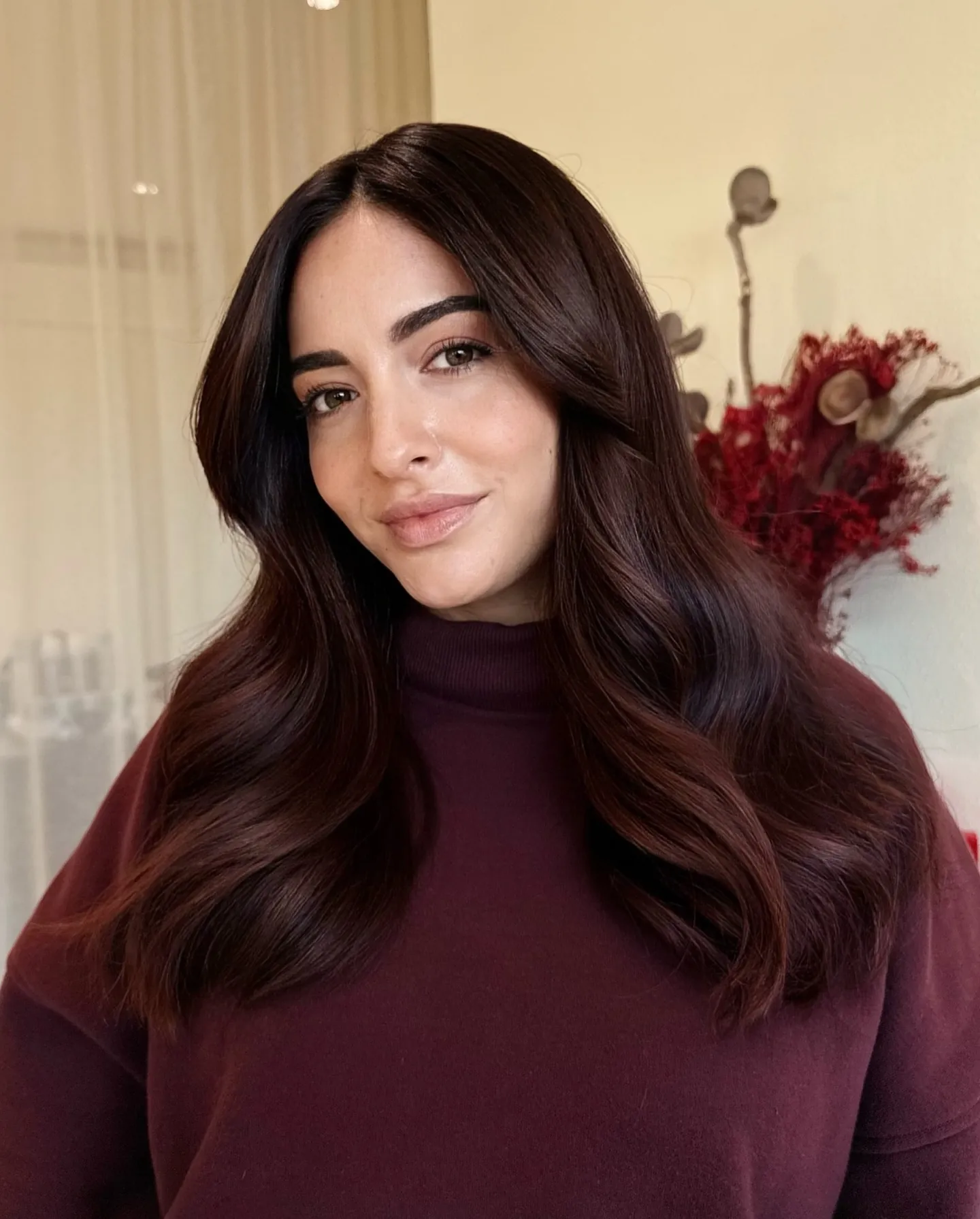 Burgundy Brunette Waves